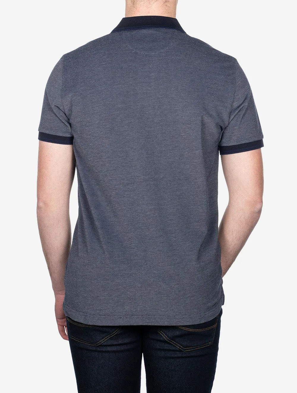 4-Colour Oxford Short Sleeve Piqué Polo Persian Blue