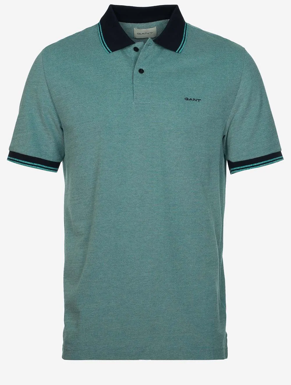 4-Colour Oxford Short Sleeve Piqué Polo Tropic Blue