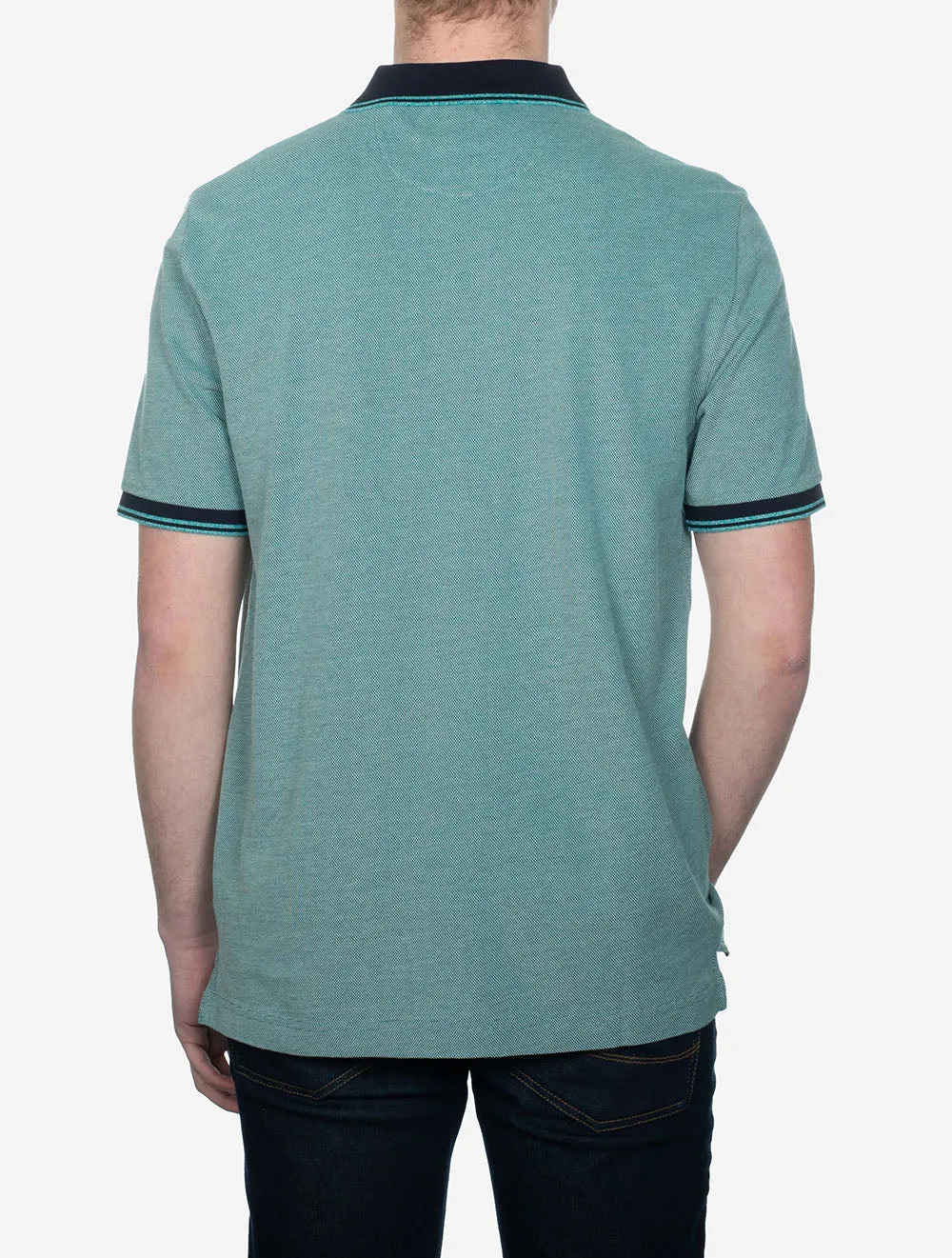 4-Colour Oxford Short Sleeve Piqué Polo Tropic Blue