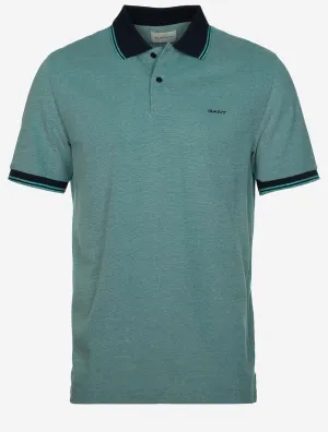 4-Colour Oxford Short Sleeve Piqué Polo Tropic Blue