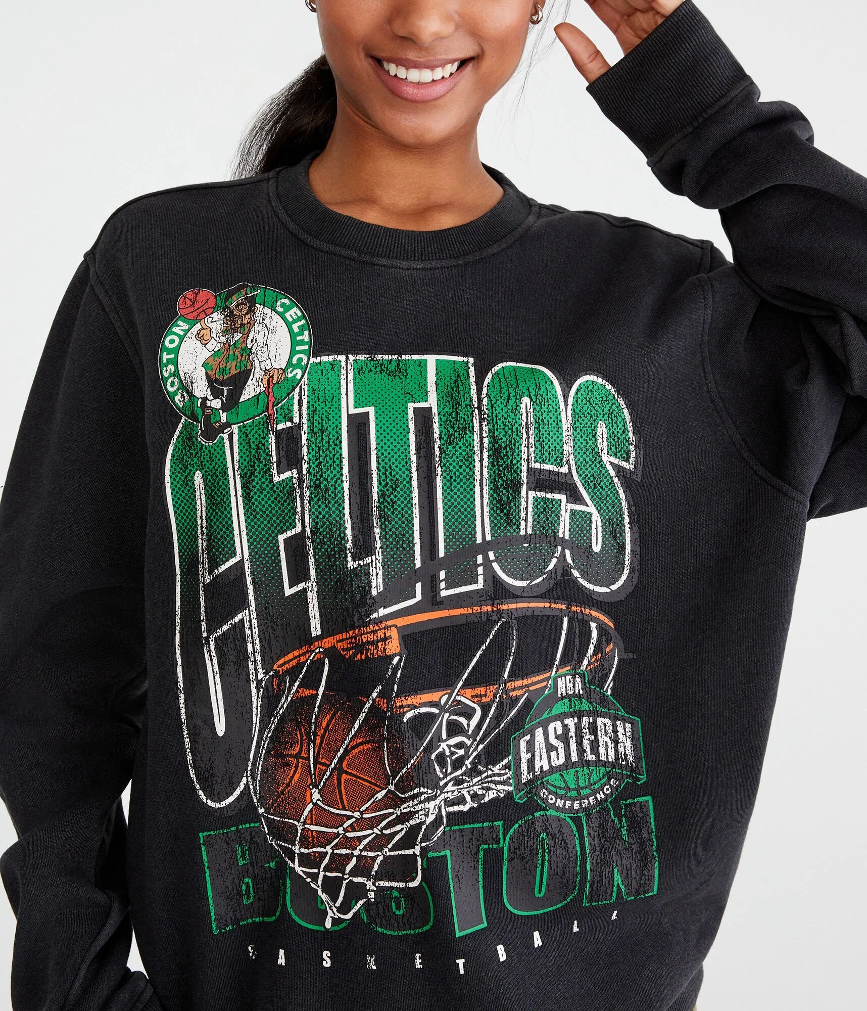 Aeropostale Boston Celtics Net Crew Sweatshirt