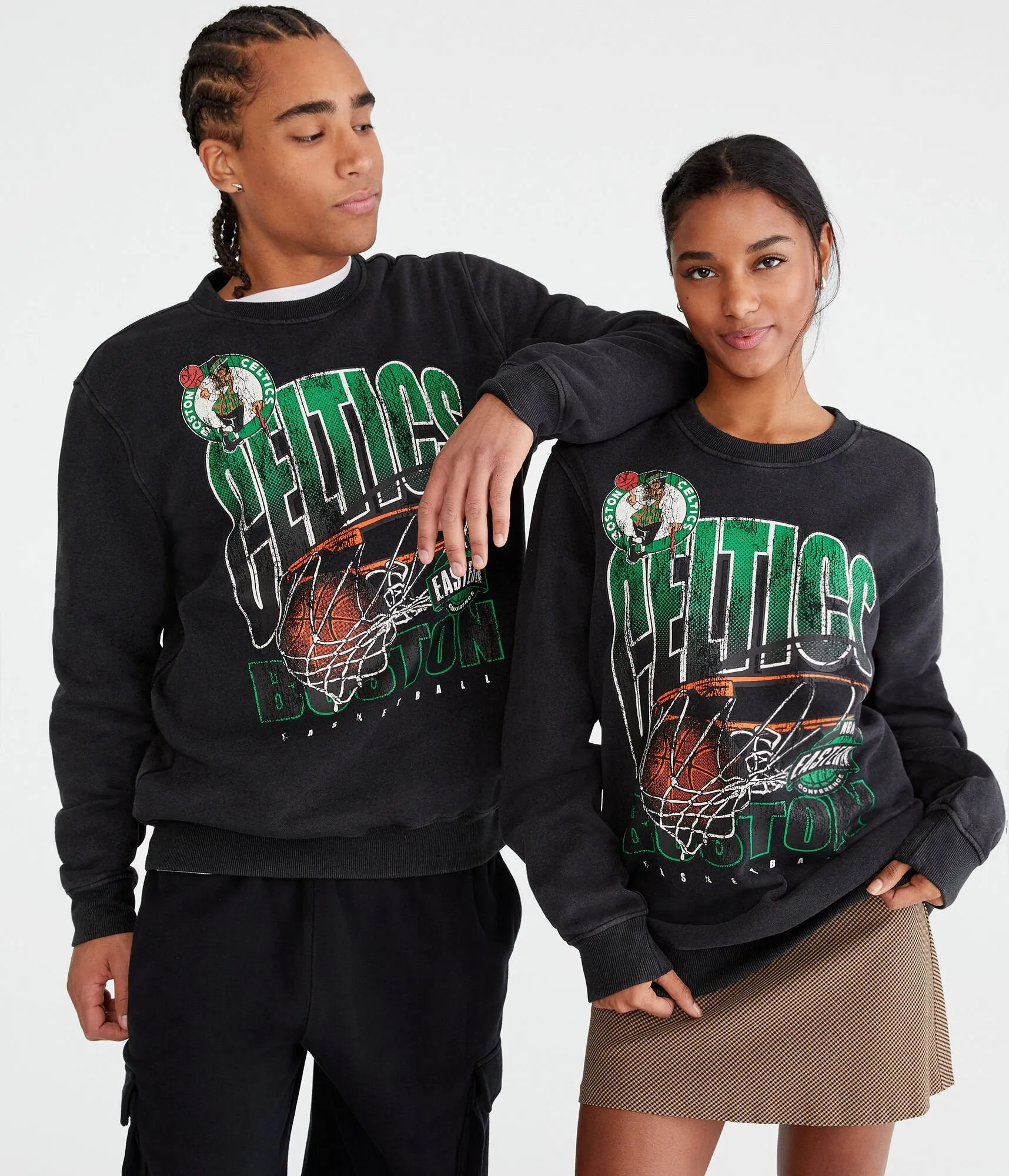 Aeropostale Boston Celtics Net Crew Sweatshirt