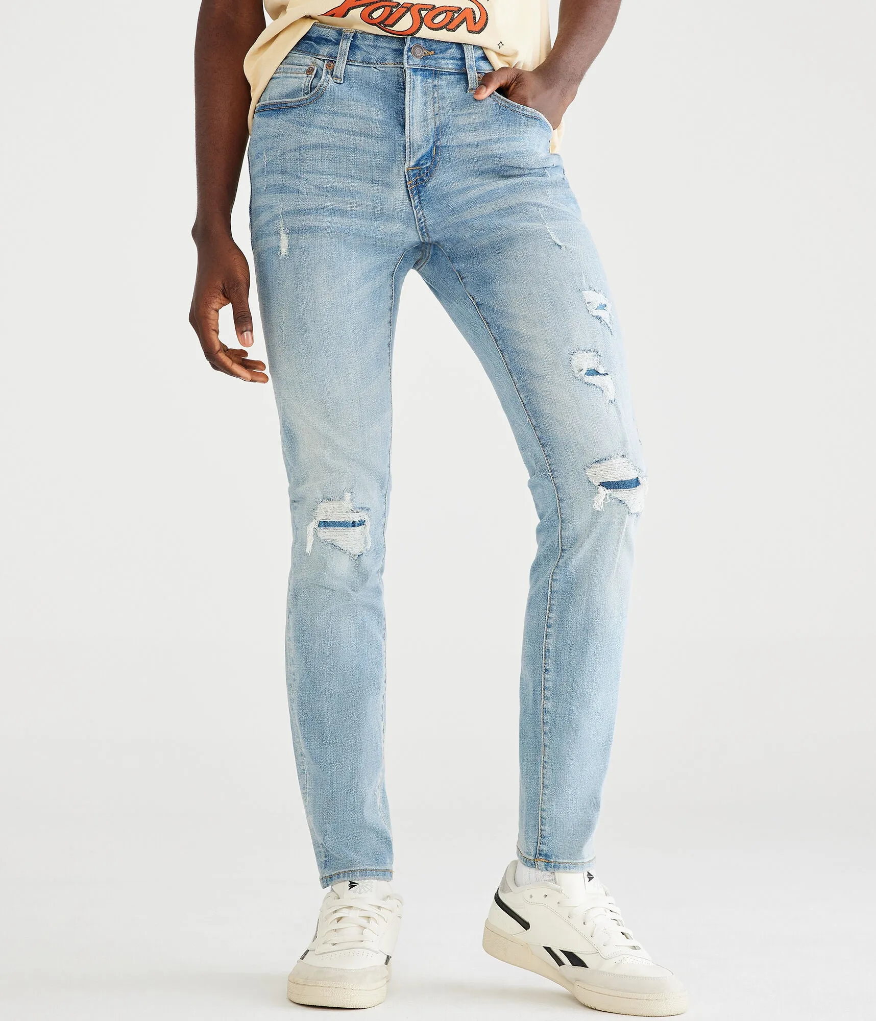 Aeropostale Mens Super Skinny Premium Max Stretch Jean With Coolmaxar Technology