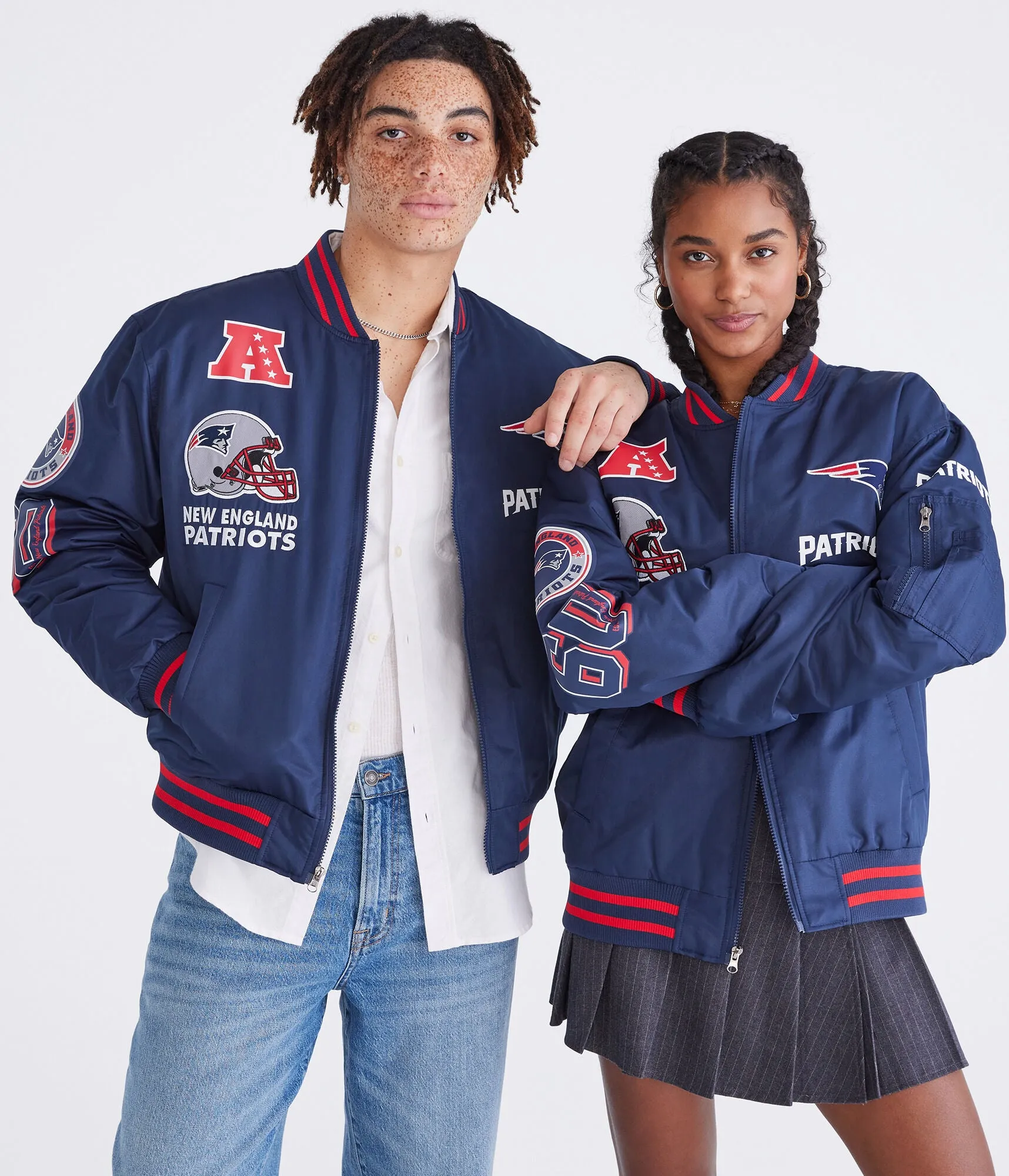 Aeropostale New England Patriots Helmet Bomber Jacket