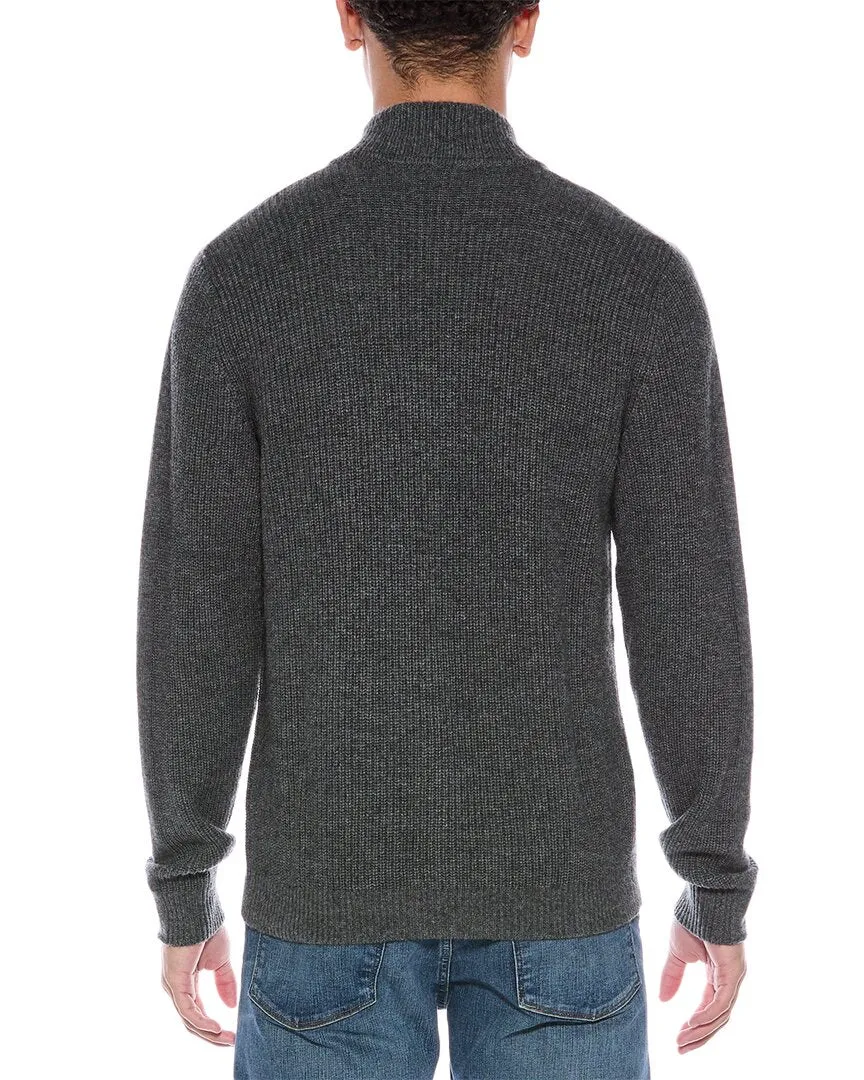 Alashan Wool & Cashmere-Blend Shaker Mock Neck Cardigan