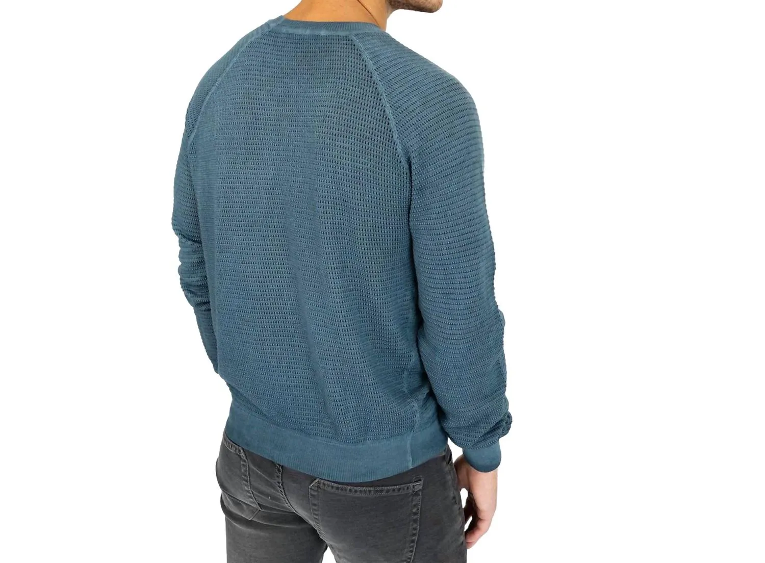 All Over Textured Sweater In Indigo