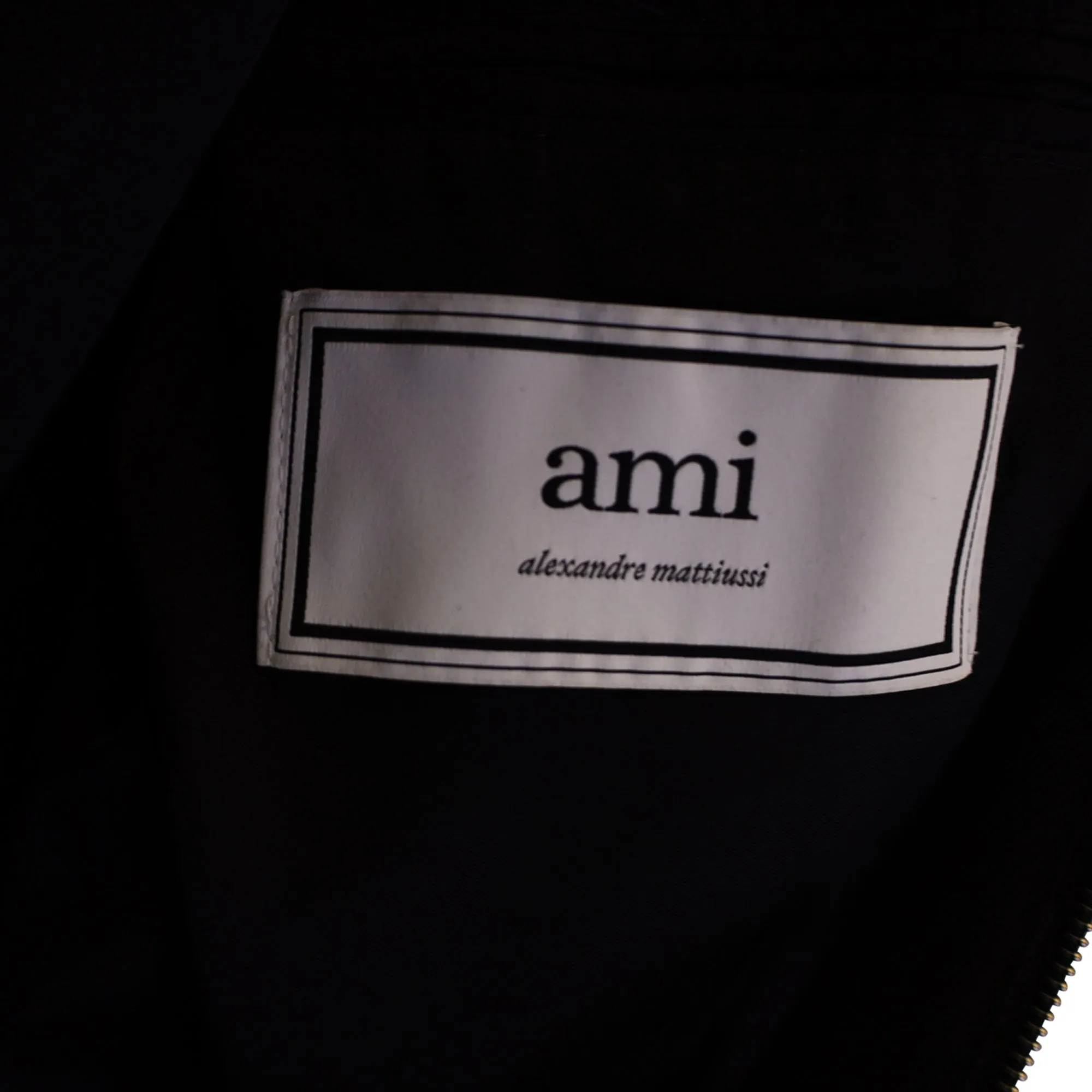 AMI Paris Twill Bomber Jacket in Black Polyester