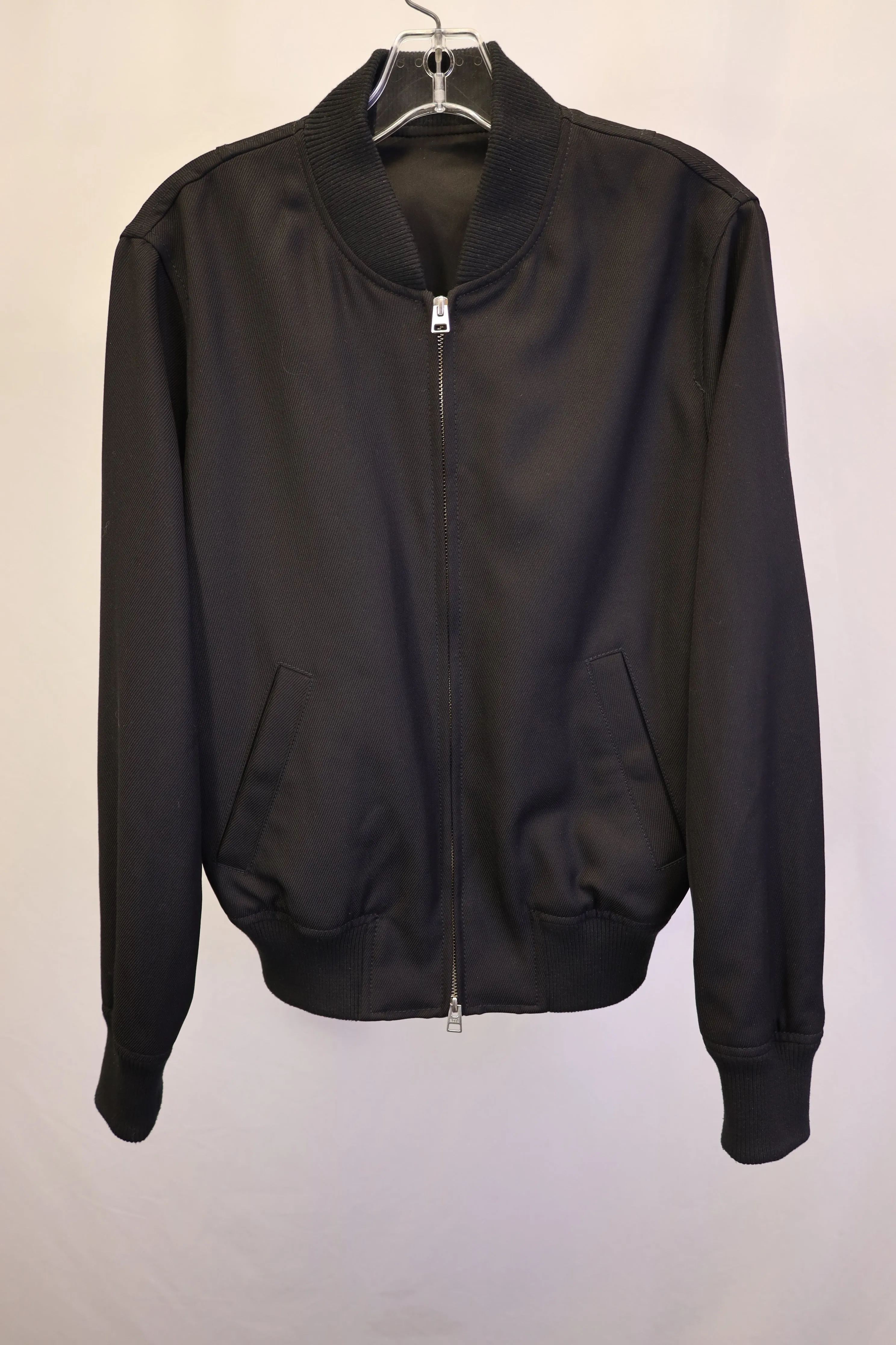 AMI Paris Twill Bomber Jacket in Black Polyester