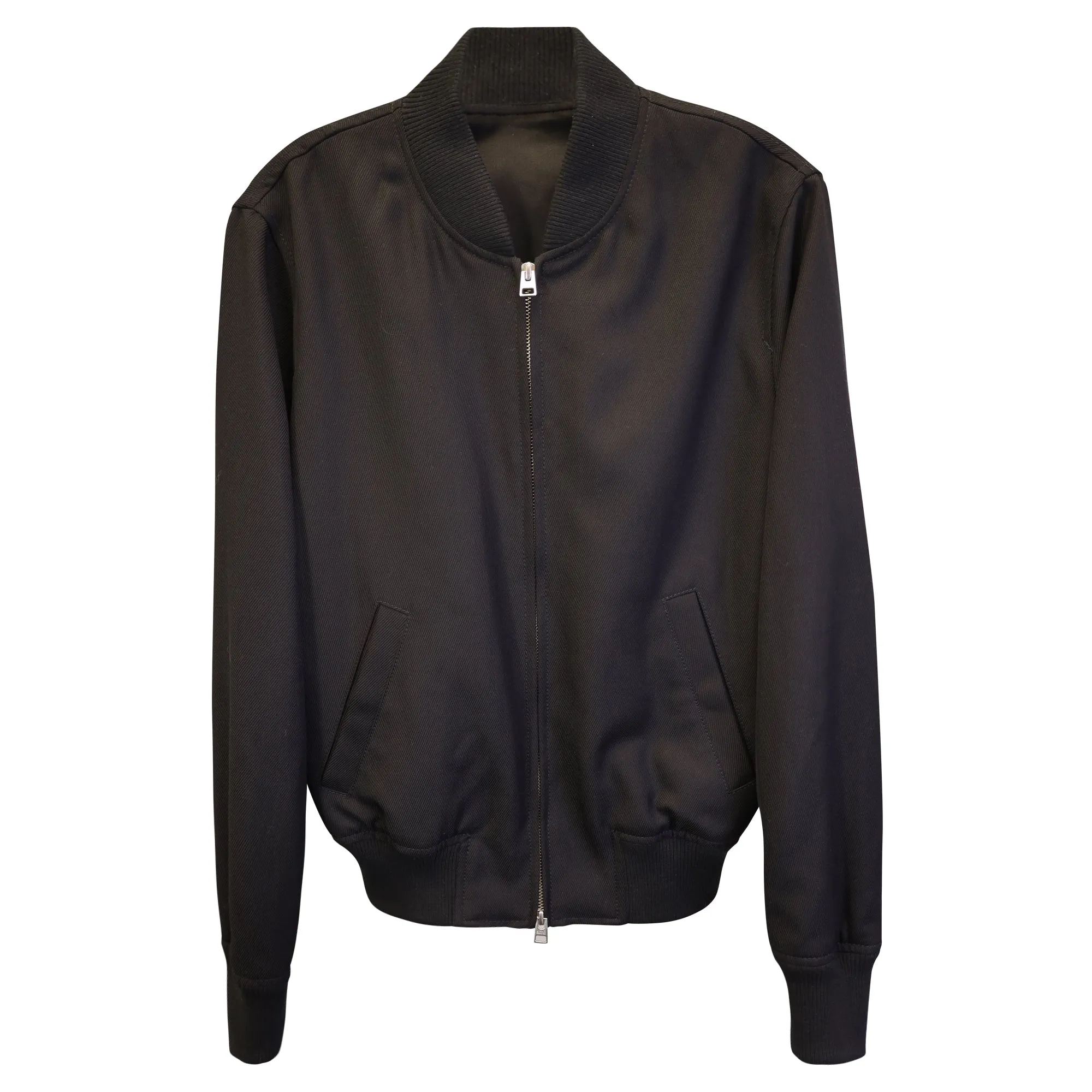 AMI Paris Twill Bomber Jacket in Black Polyester