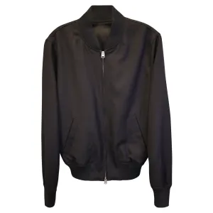 AMI Paris Twill Bomber Jacket in Black Polyester