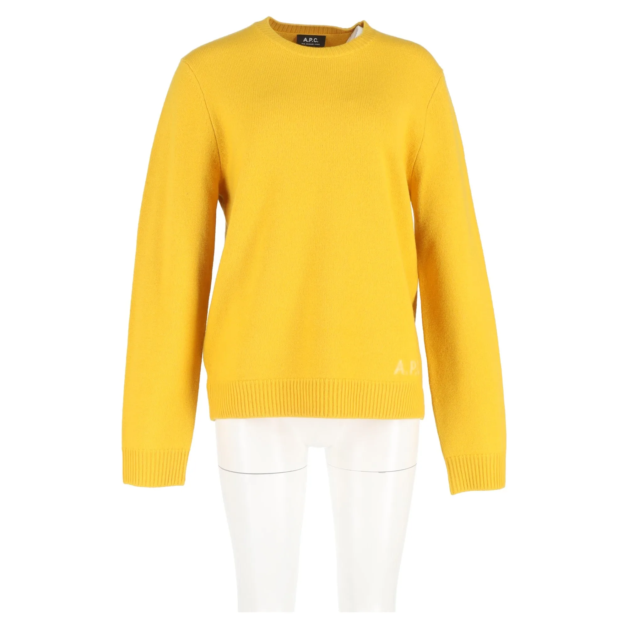 A.P.C. Logo Knitted Sweater in Yellow Wool