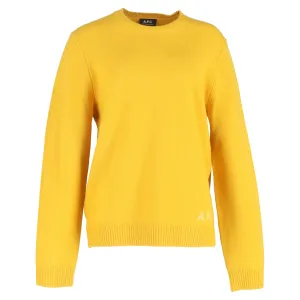 A.P.C. Logo Knitted Sweater in Yellow Wool