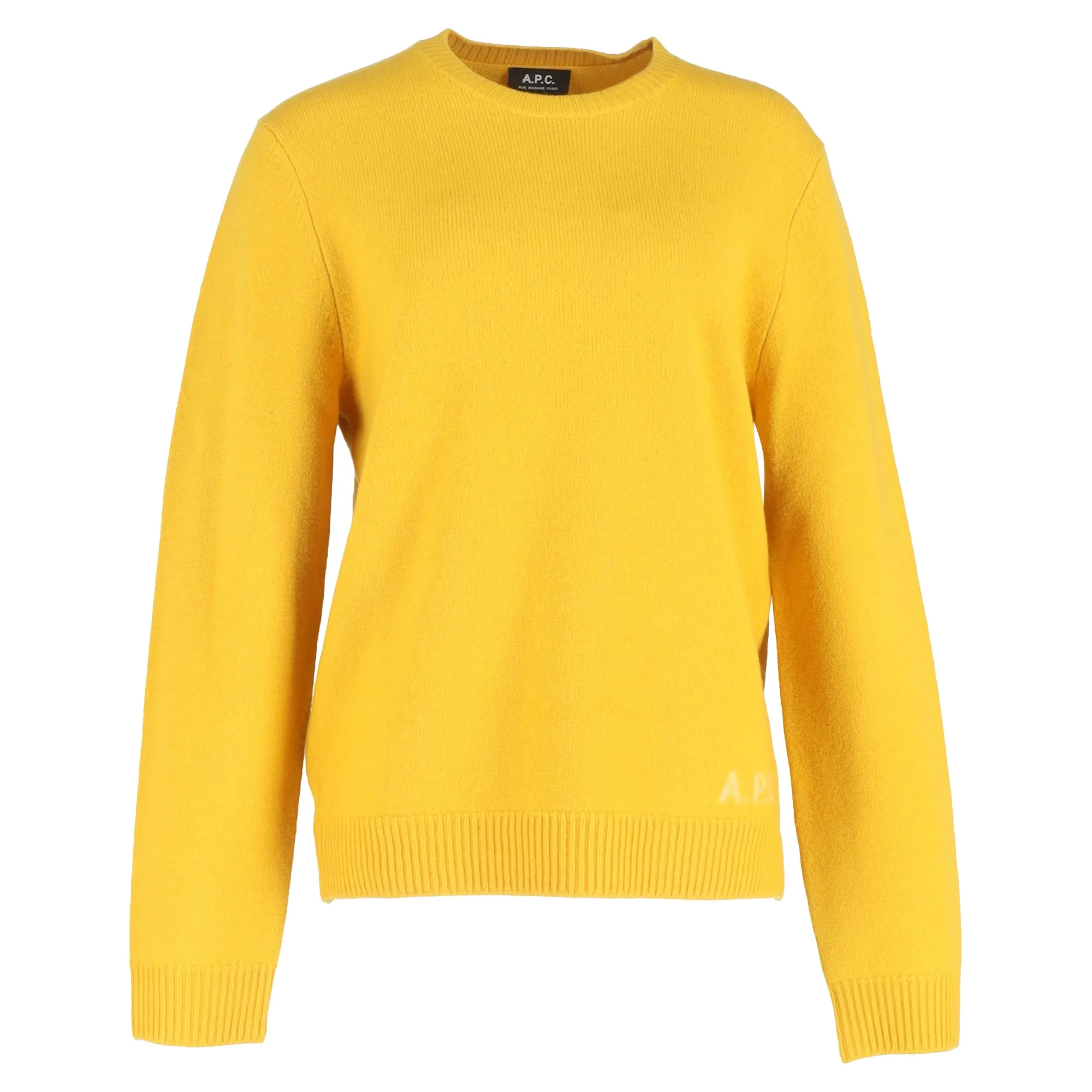 A.P.C. Logo Knitted Sweater in Yellow Wool