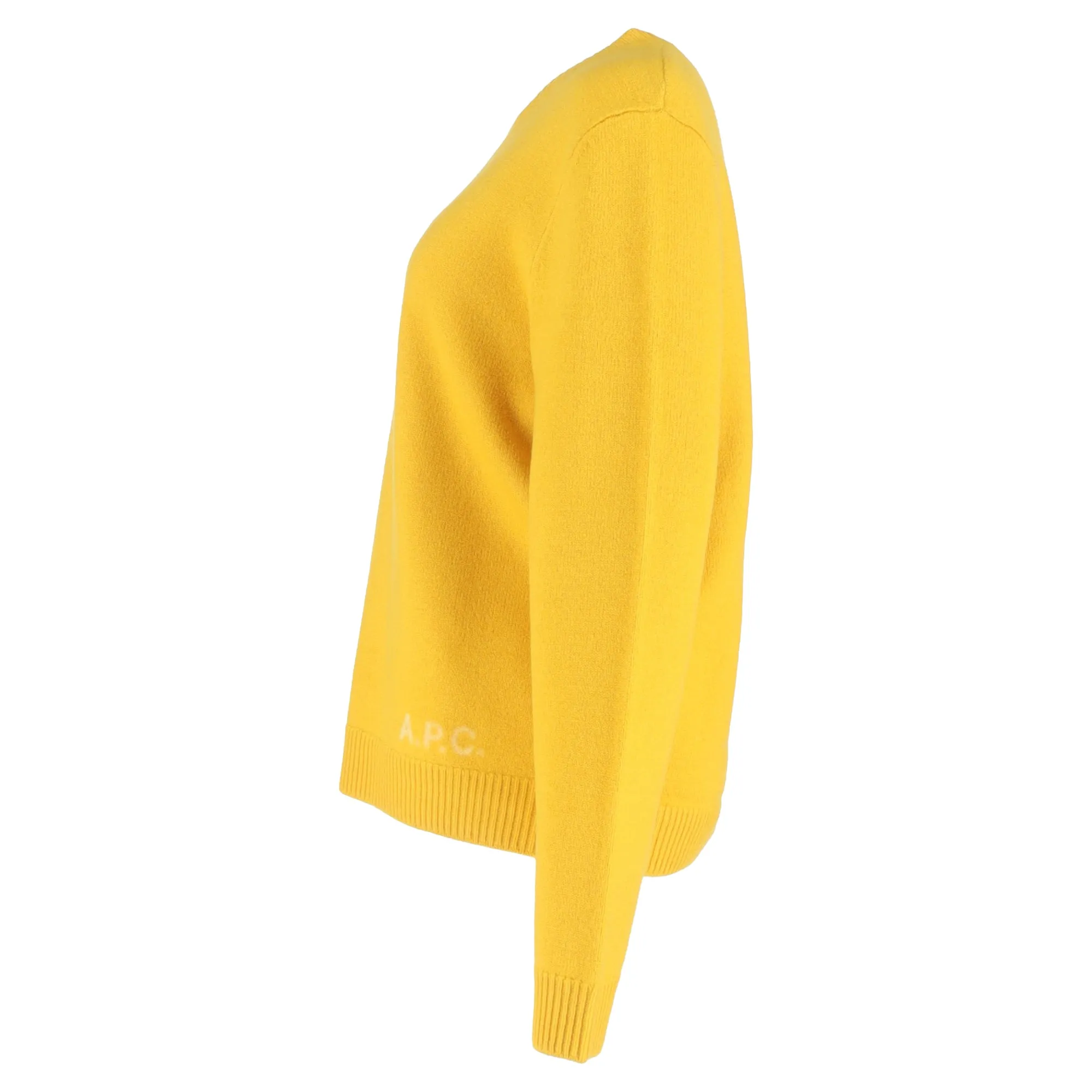 A.P.C. Logo Knitted Sweater in Yellow Wool