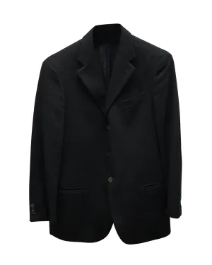 Armani Collezioni Single Breasted Blazer in Black Wool