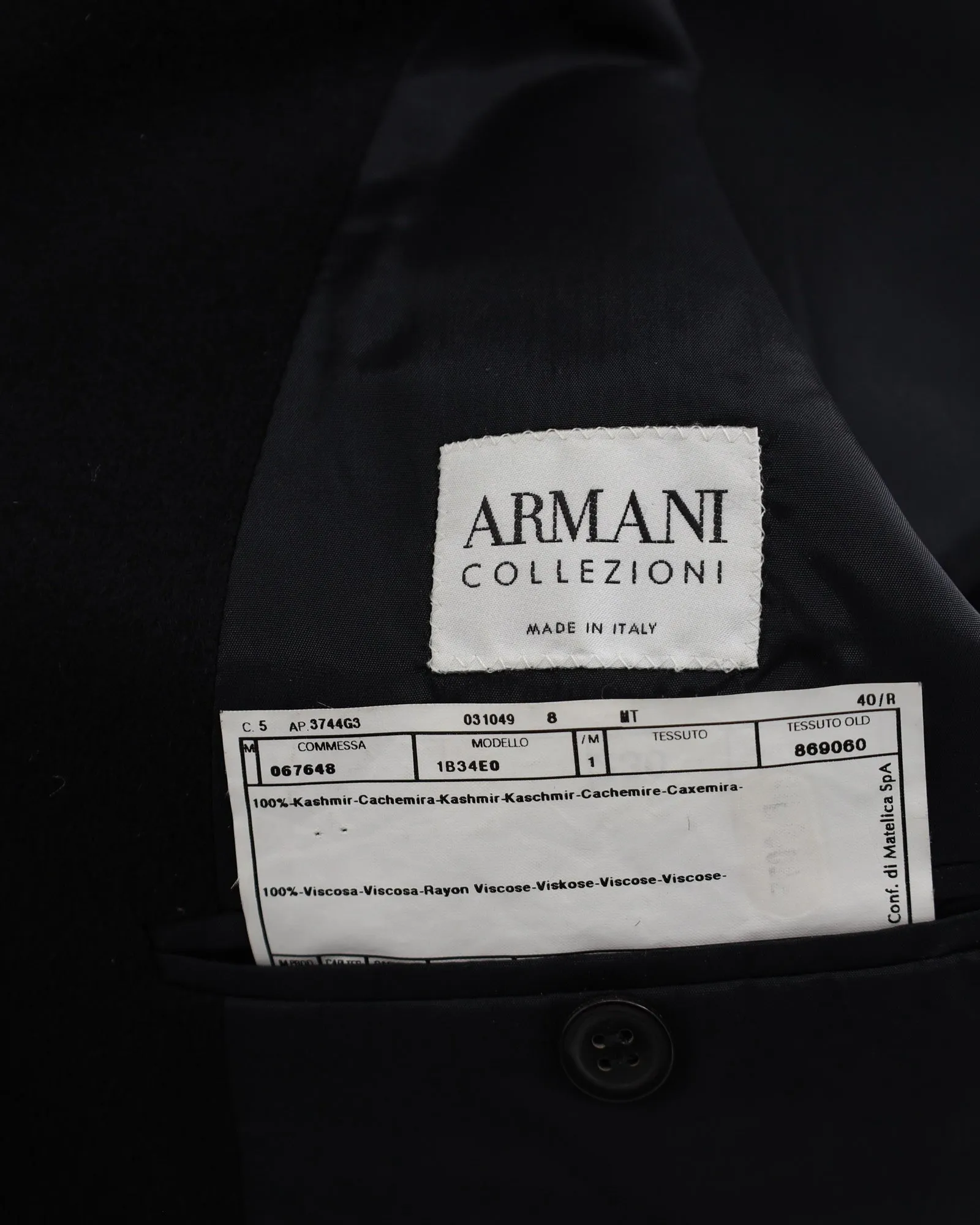 Armani Collezioni Single Breasted Blazer in Black Wool