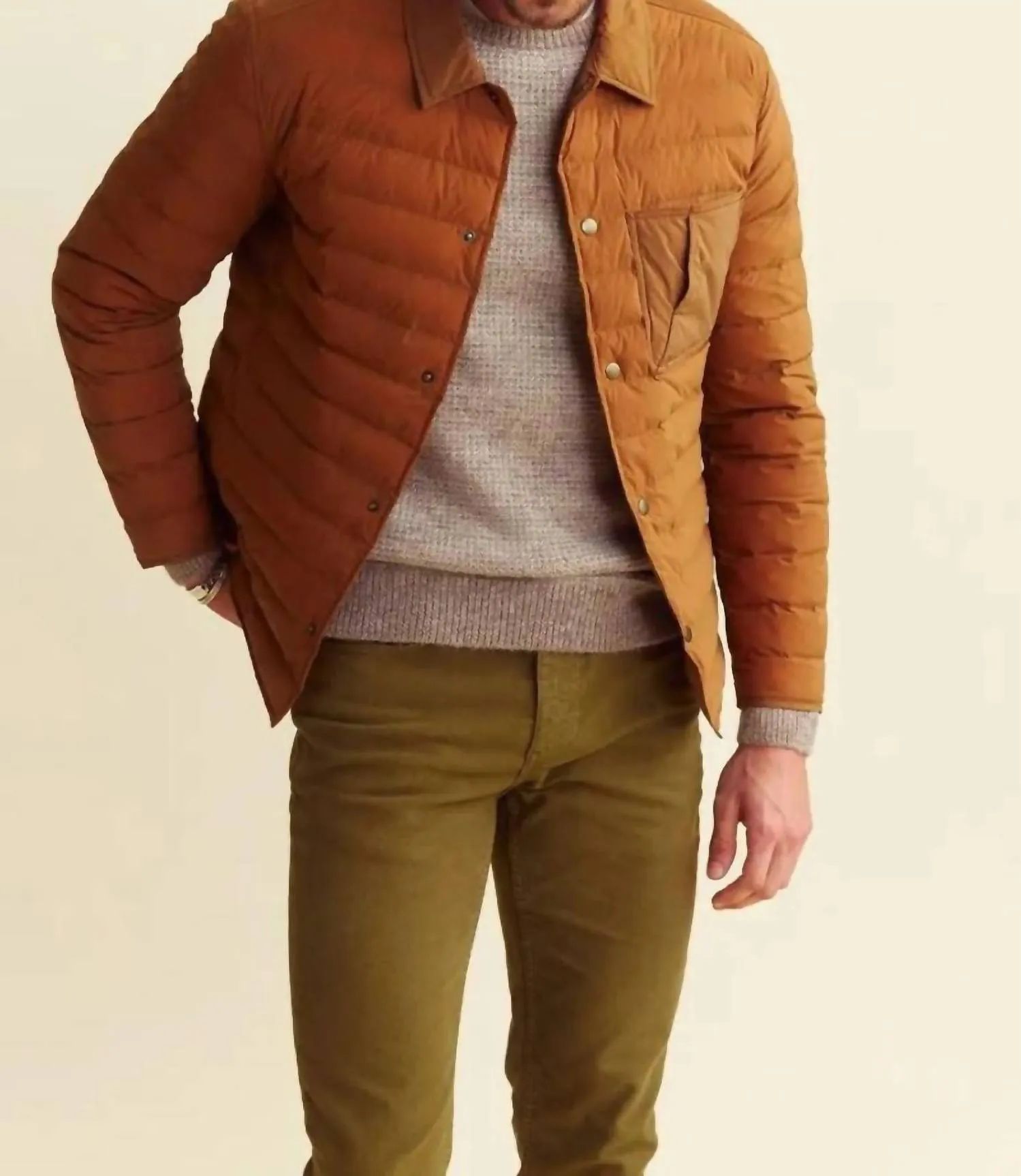 Baffle Shirt Jacket In Billy's Brown