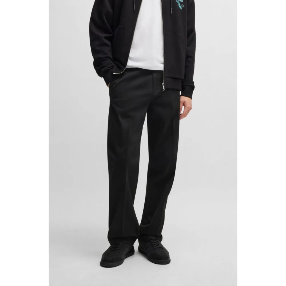 Baggy-fit trousers in cotton twill