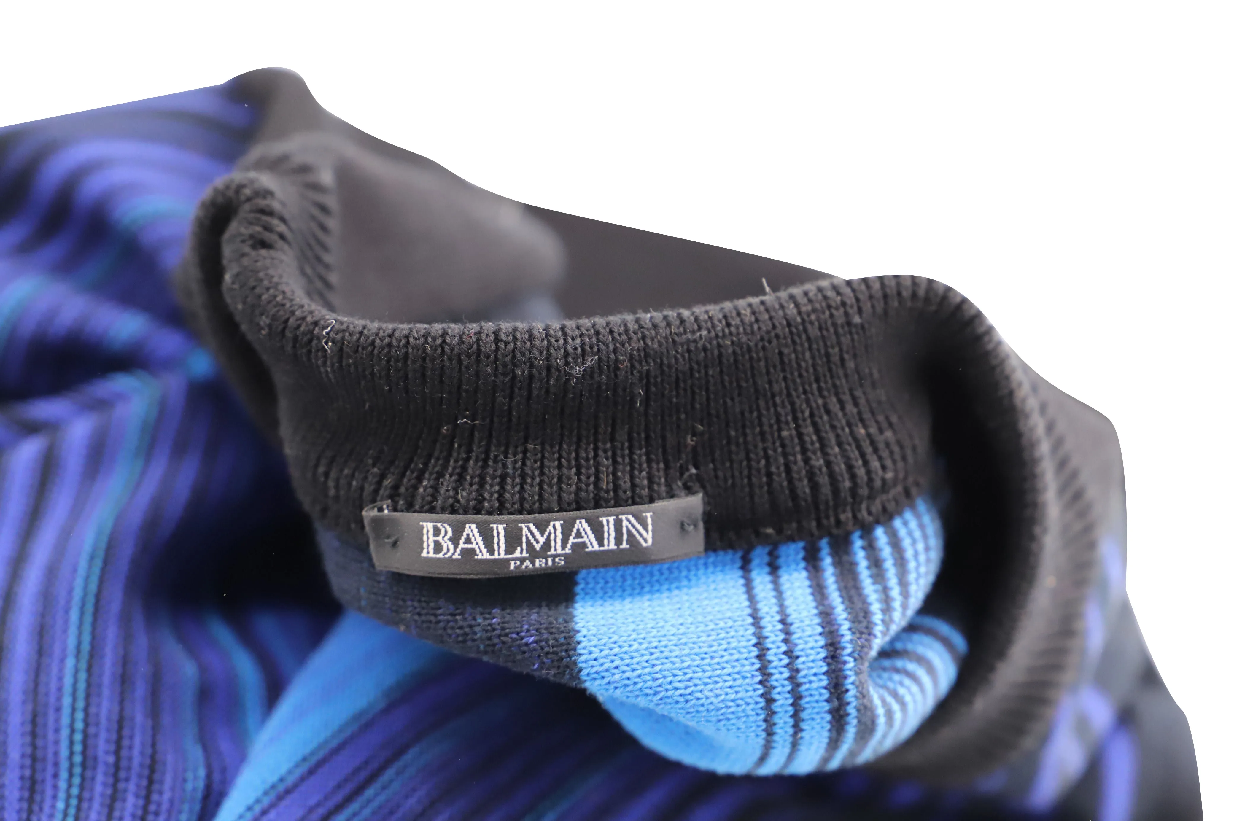 Balmain Tonal Stripe Sweatshirt in Multicolor Cotton