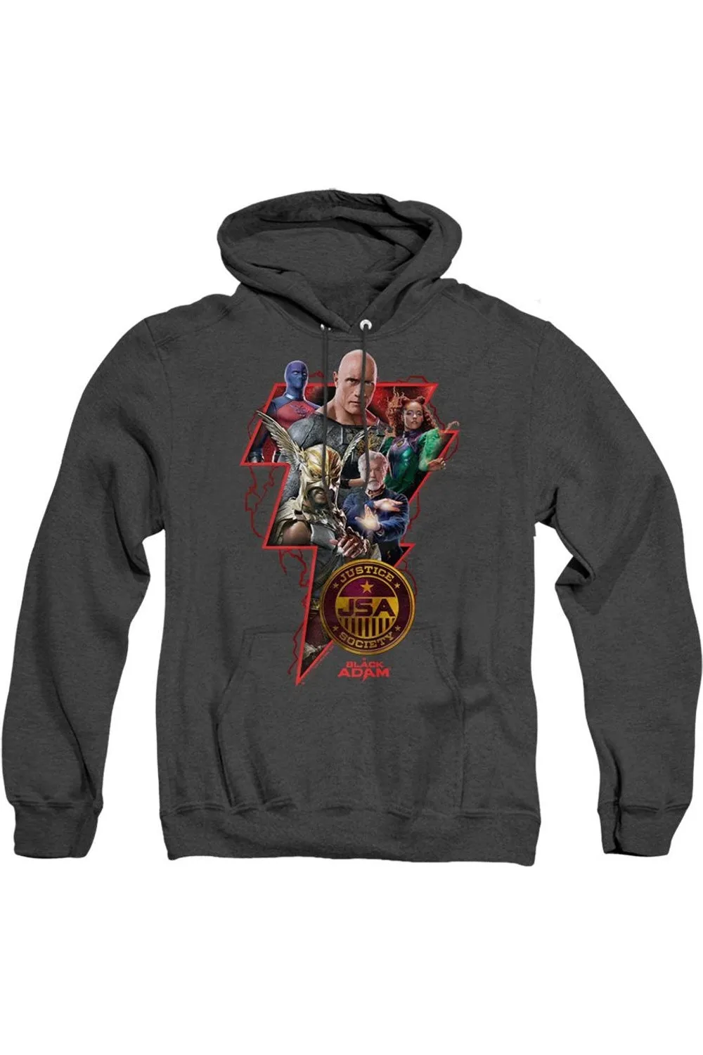 Black Adam Black Adam Character Bolt Adult Heather Hoodie / Hooded Sweatshirt