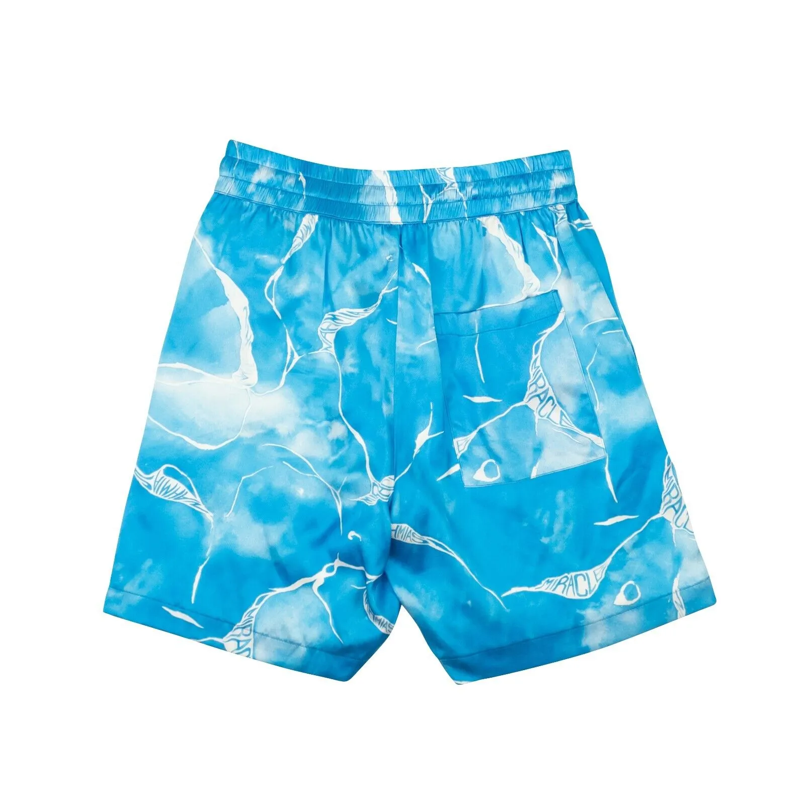 Blue Silk Tie Dye Printed Shorts
