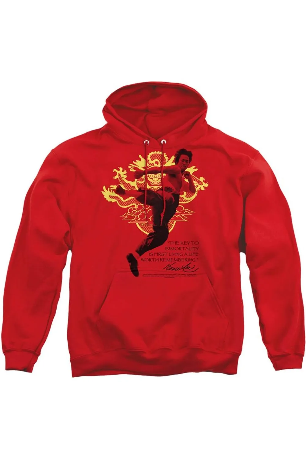 Bruce Lee Immortal Dragon Adult Pull Over Hoodie