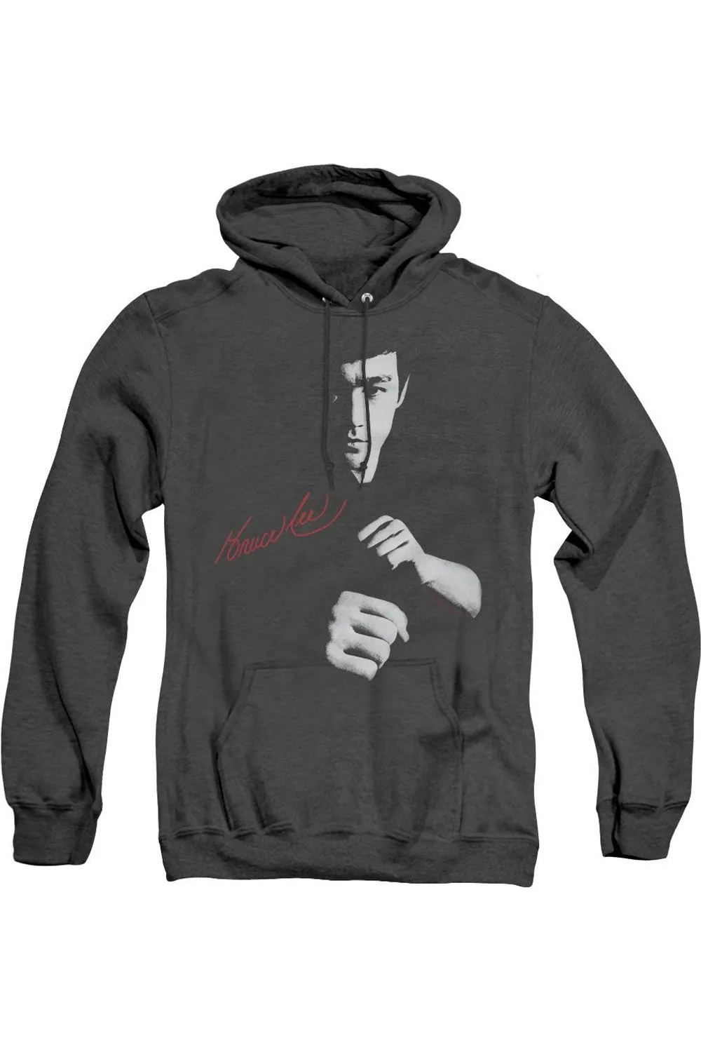 Bruce Lee The Dragon Awaits Adult Heather Hoodie