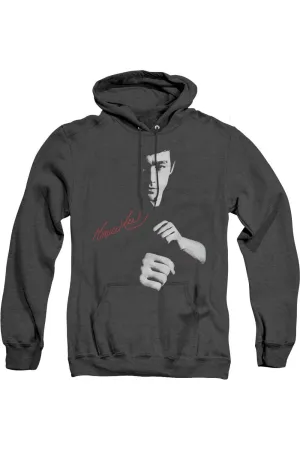 Bruce Lee The Dragon Awaits Adult Heather Hoodie