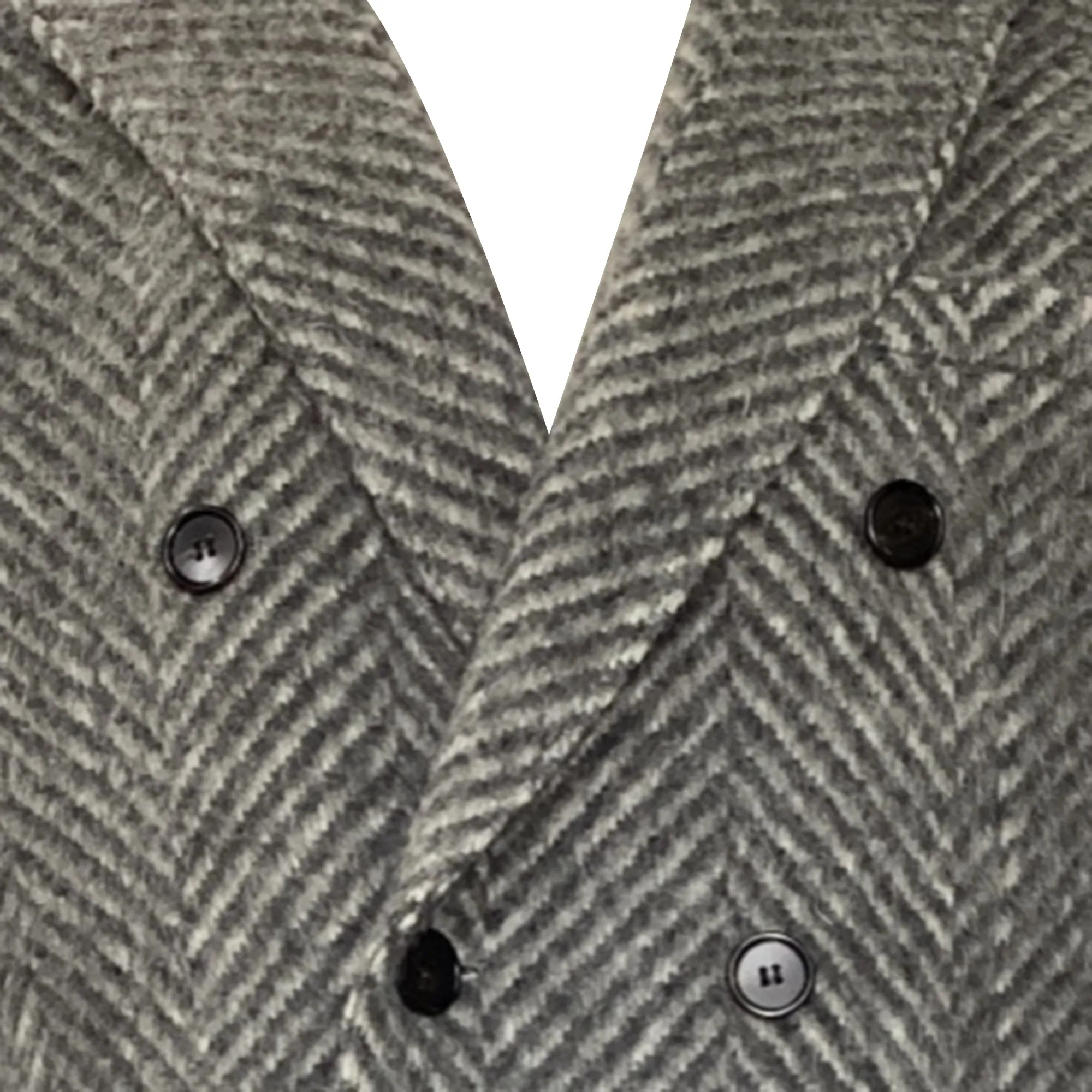 Burberry Double-Breasted Herringbone Chesterfield Coat in Grey Wool Mohair Alpaca Blend