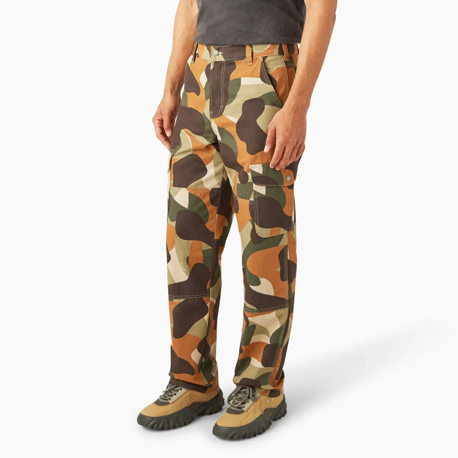 Camo Print Duck Cargo Pants