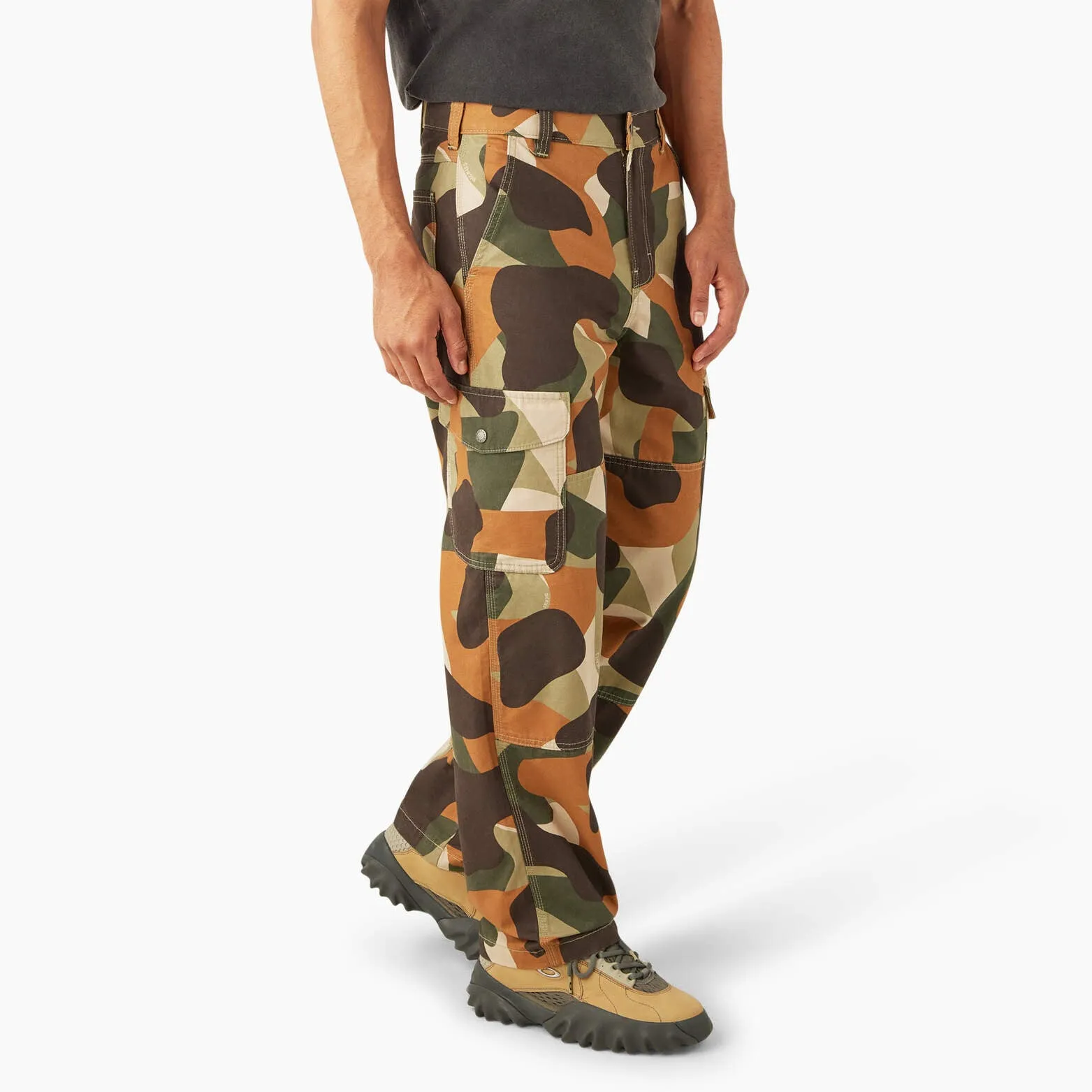 Camo Print Duck Cargo Pants