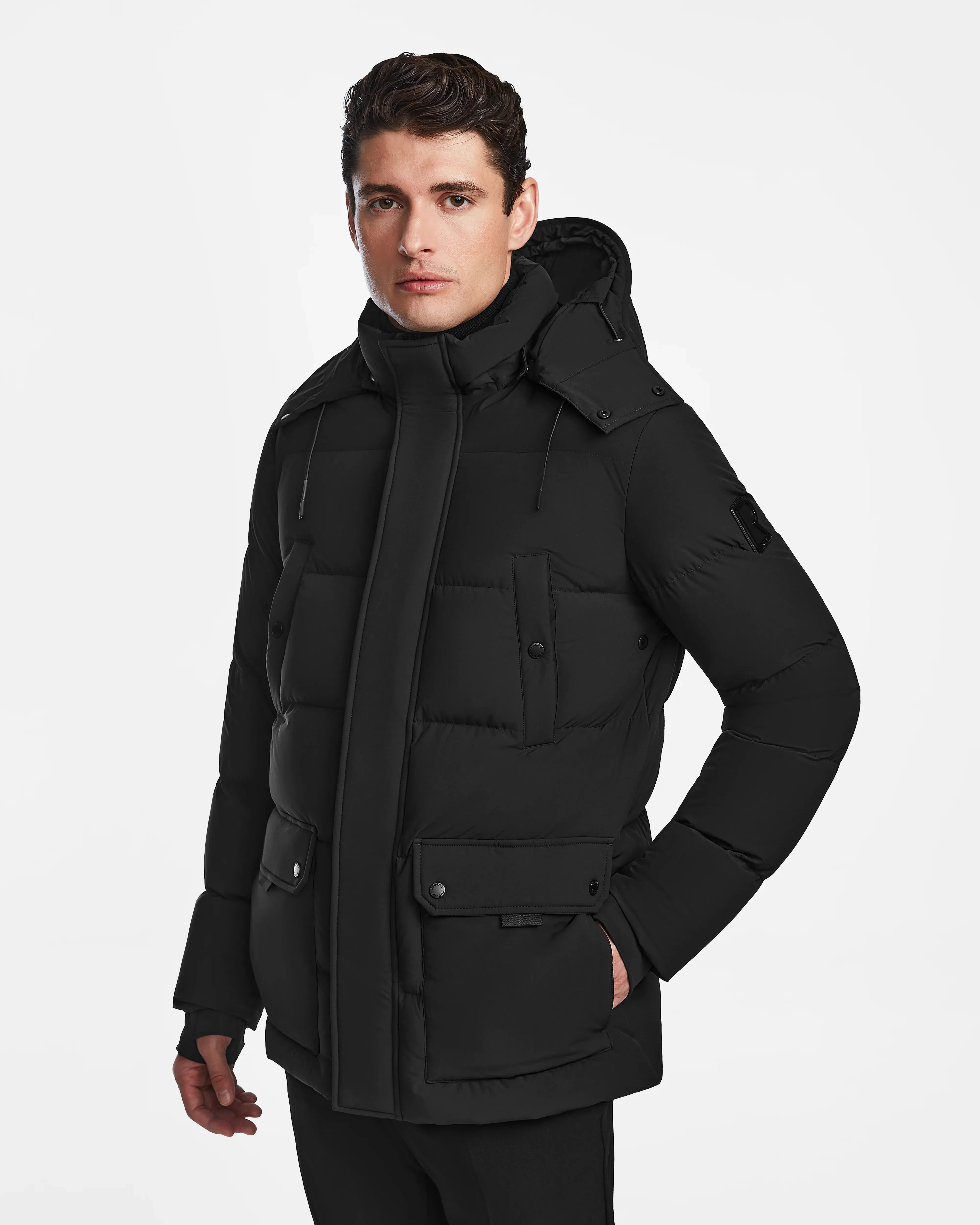 CARLOS MEN'S MATTE QUILTED DOWN PARKA