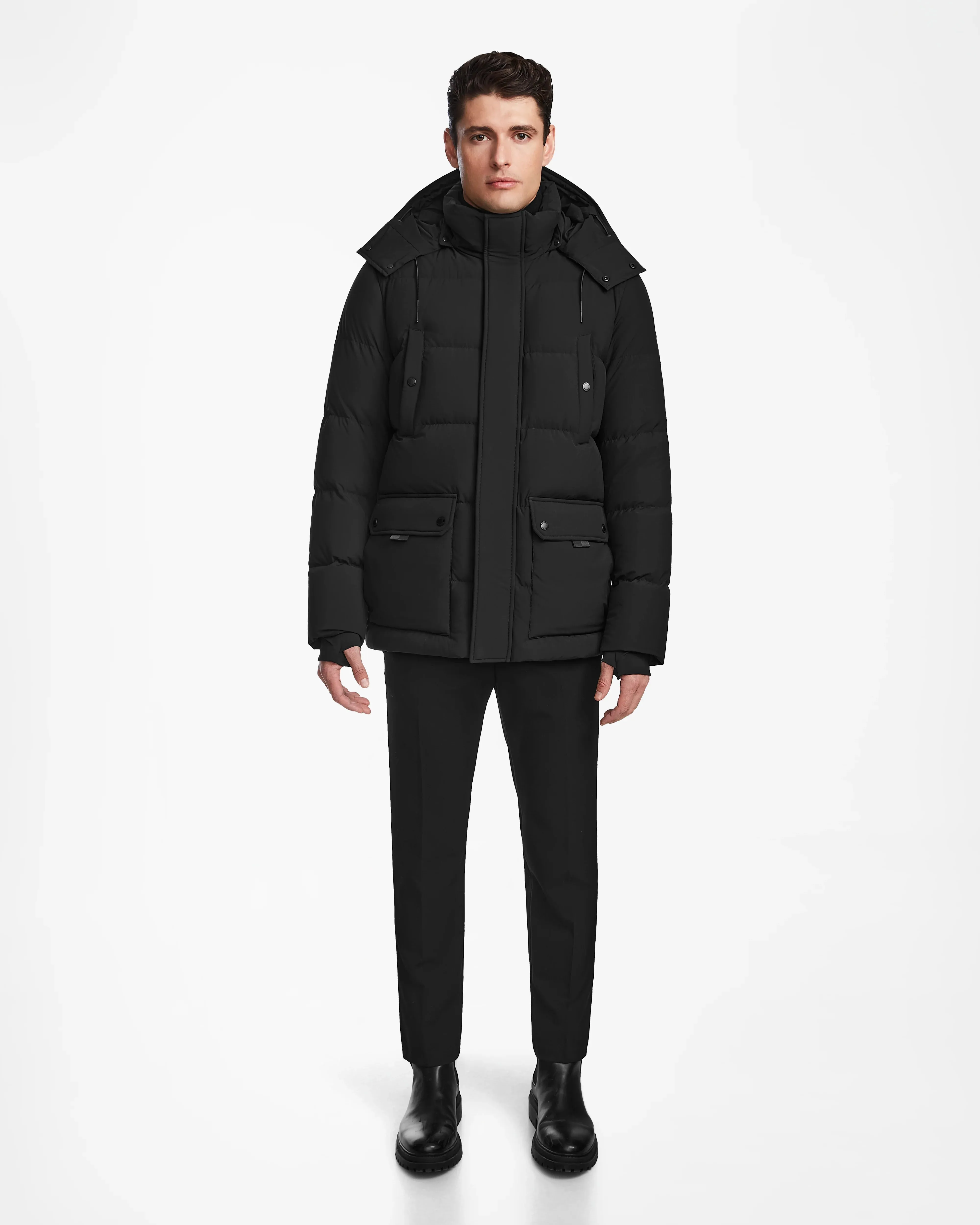 CARLOS MEN'S MATTE QUILTED DOWN PARKA