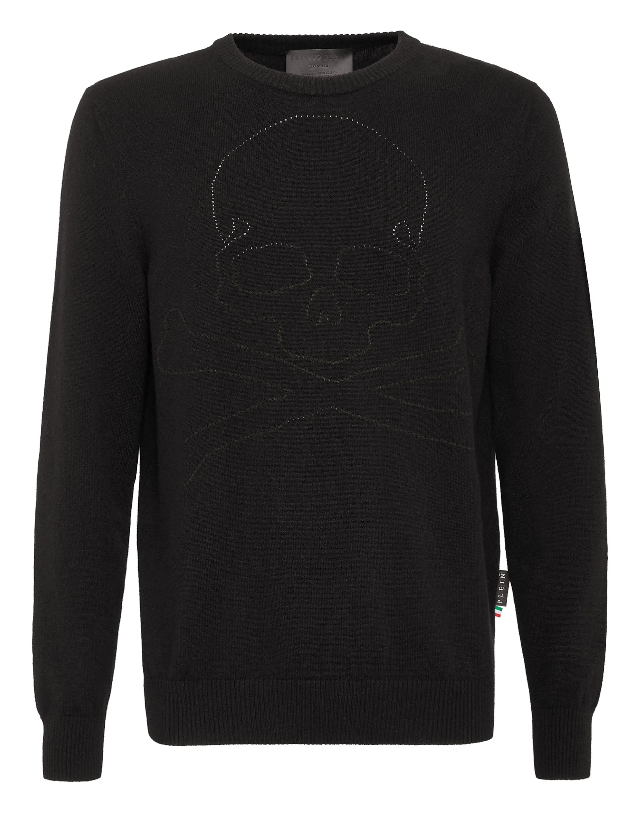 Cashmere Pullover Round Neck LS Skull and Plein