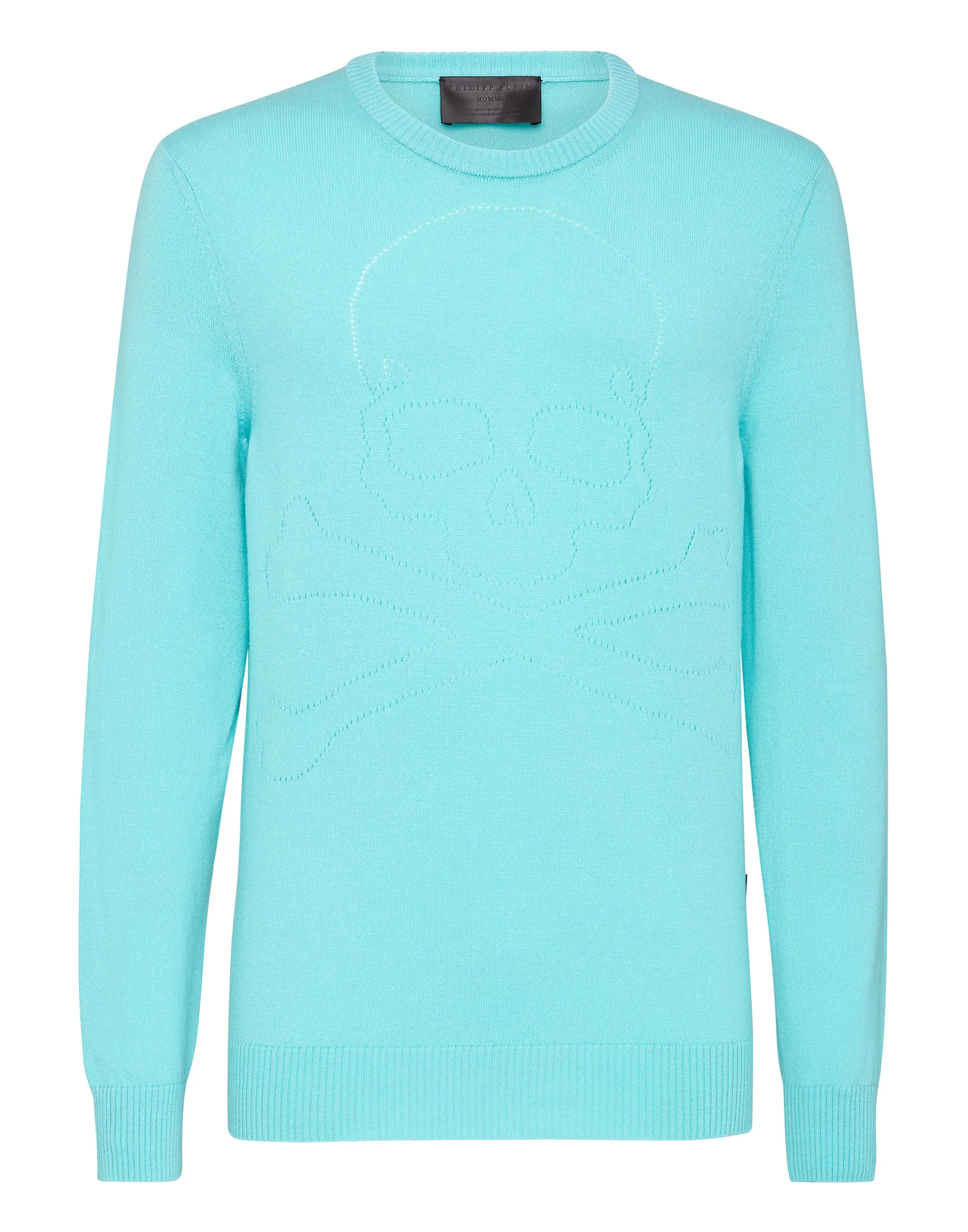 Cashmere Pullover Round Neck LS Skull and Plein