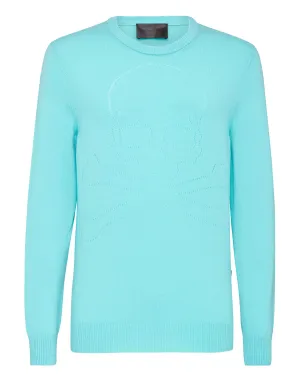 Cashmere Pullover Round Neck LS Skull and Plein