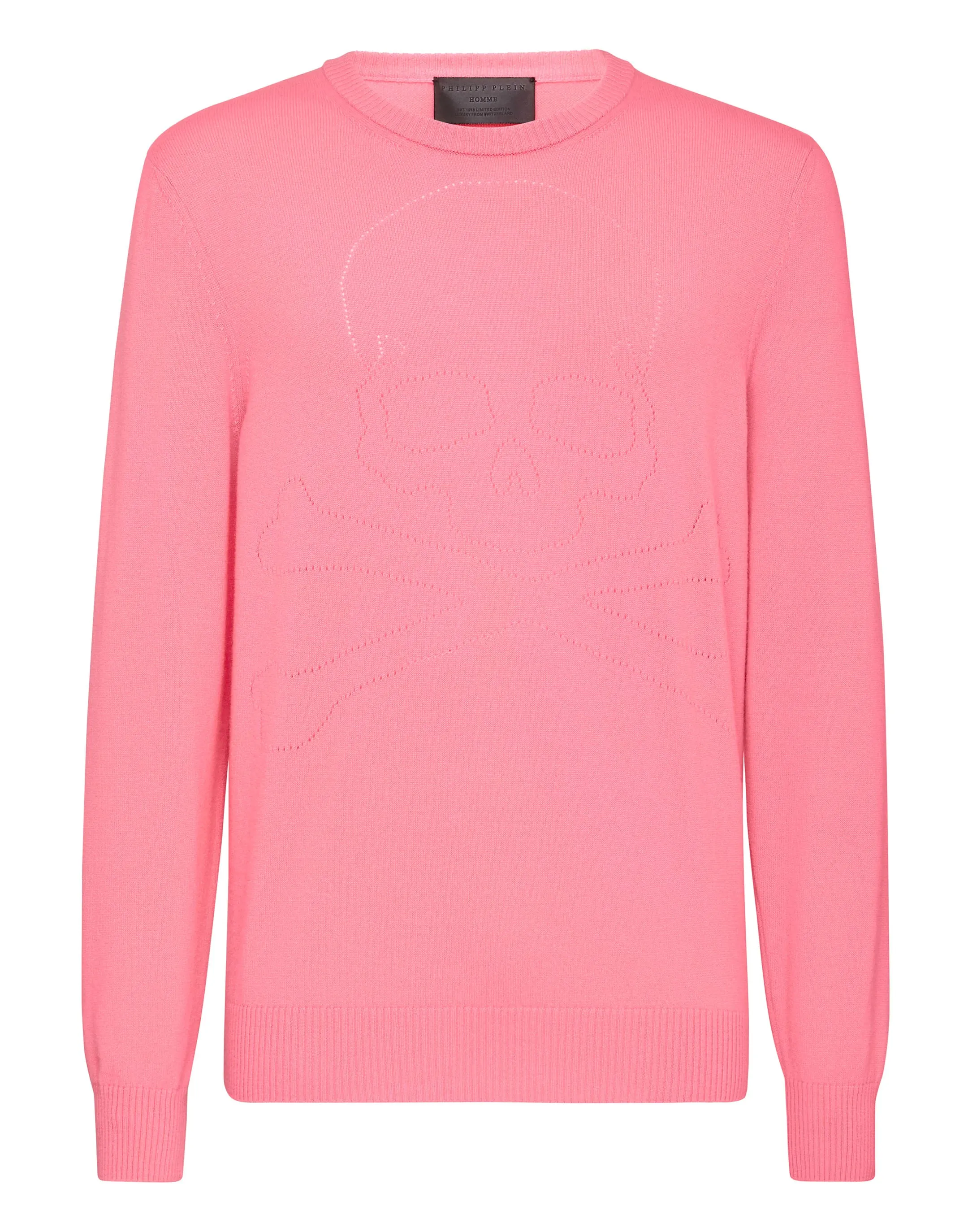 Cashmere Pullover Round Neck LS Skull and Plein