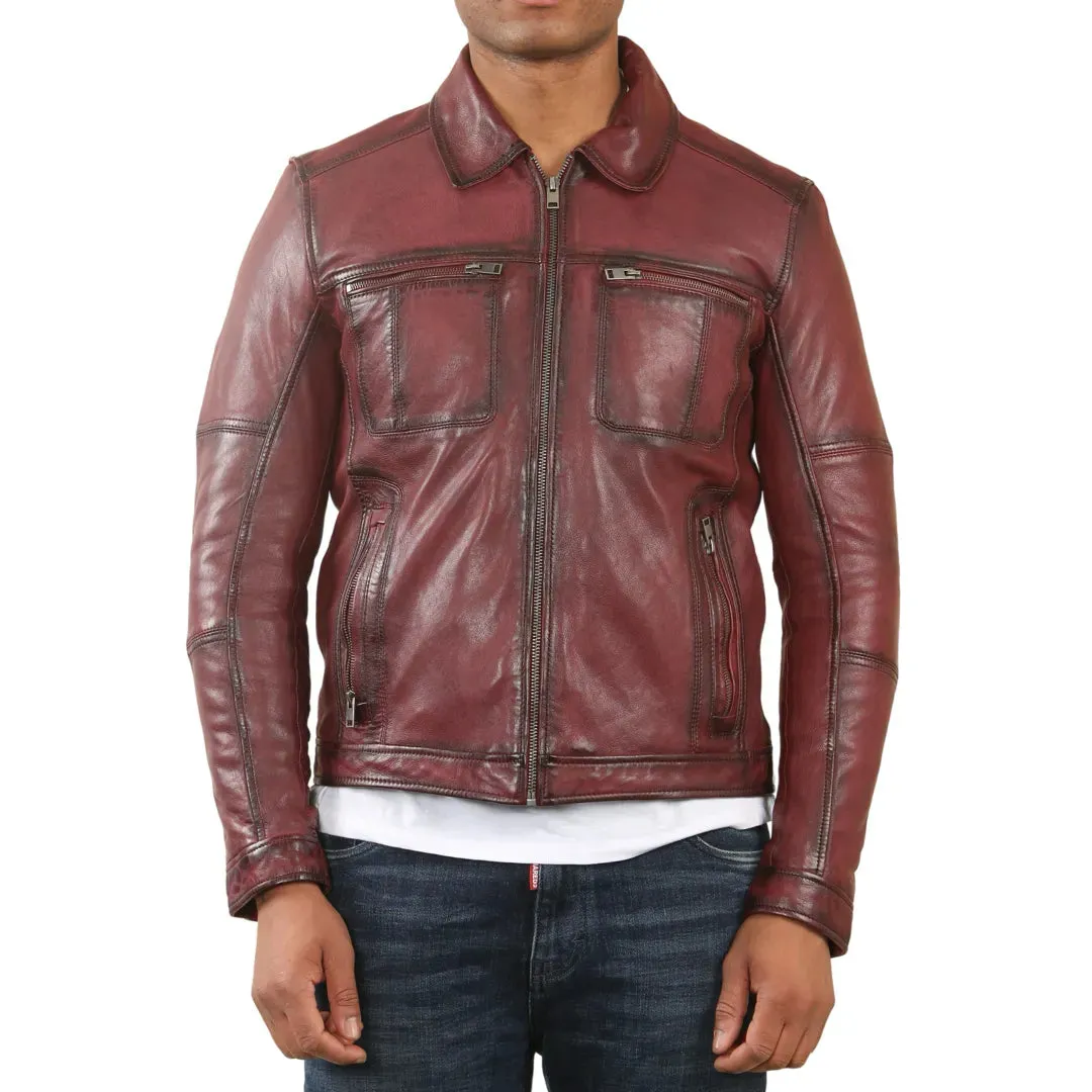 Classic Collar Leather Biker Jacket