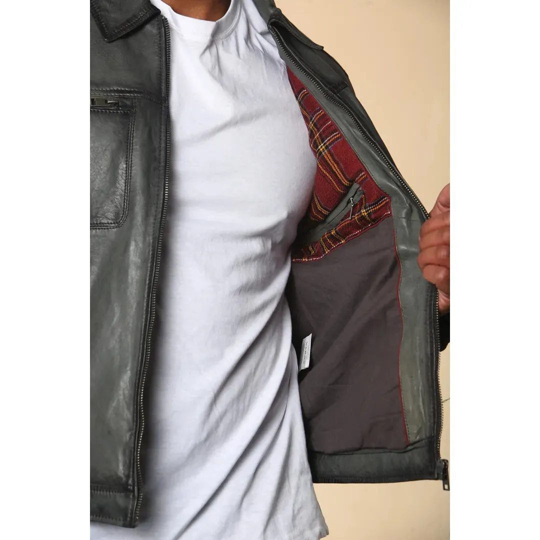 Classic Collar Leather Biker Jacket