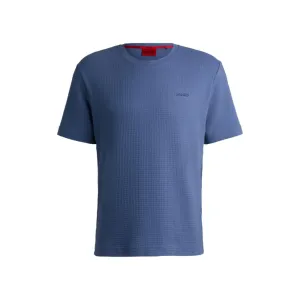 Cotton-blend pyjama T-shirt with embroidered logo