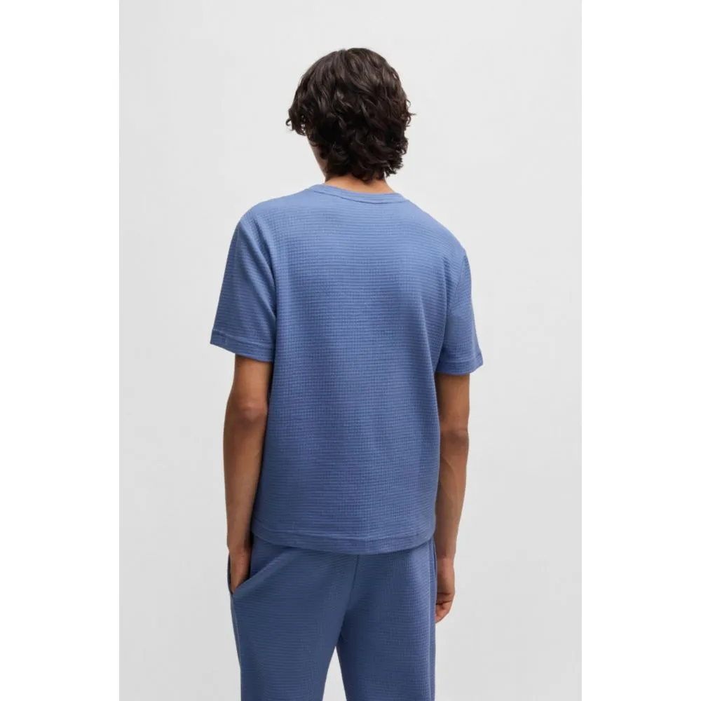 Cotton-blend pyjama T-shirt with embroidered logo