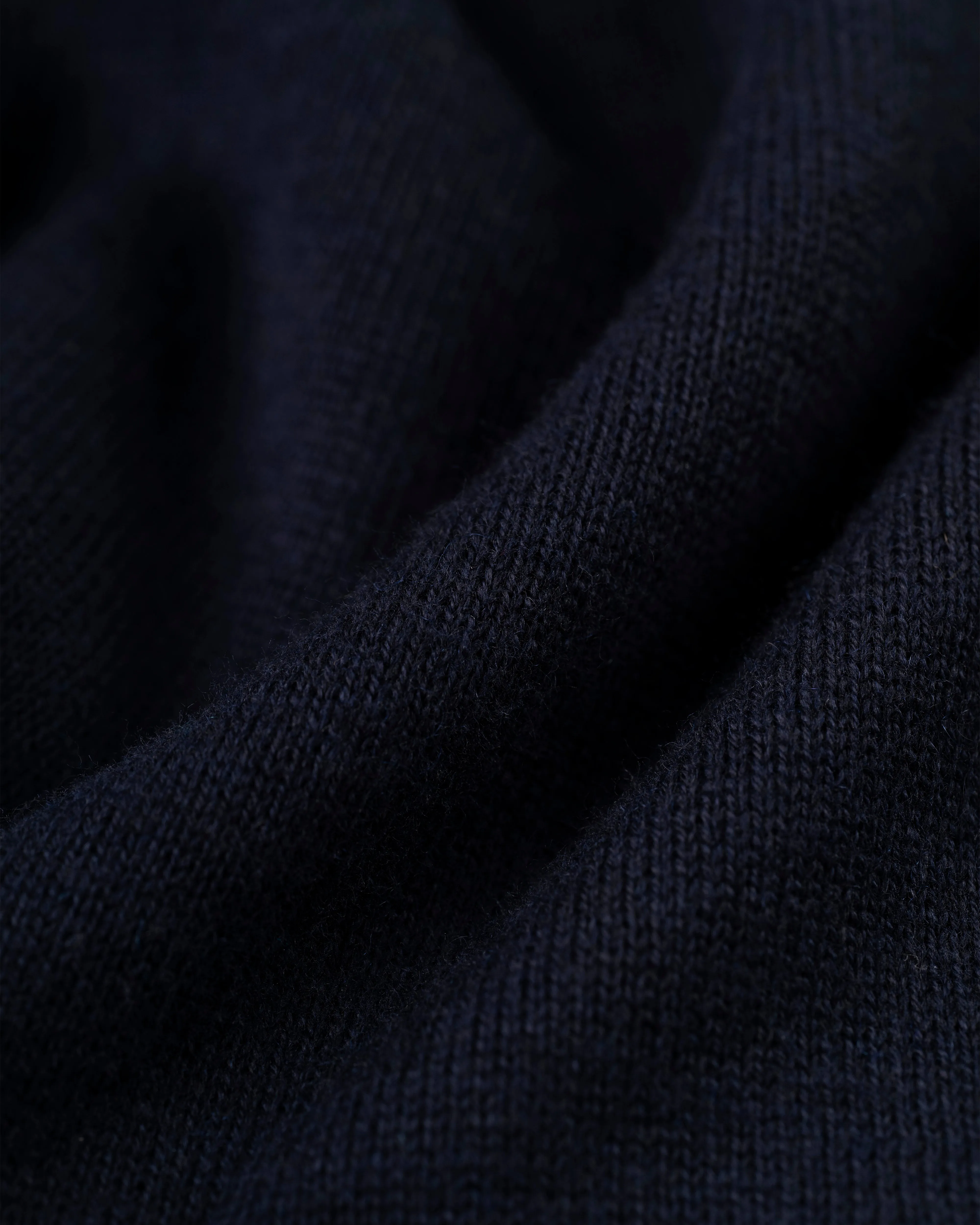 COTTON CASHMERE QUARTER ZIP UP - NAVY