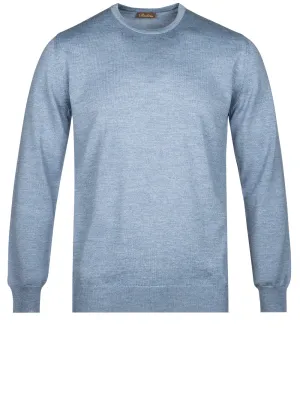 Crew Neck Merino Wool Jumper Light Blue