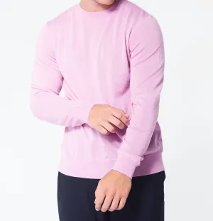 Crew Neck Sweater In Flamingo Pink