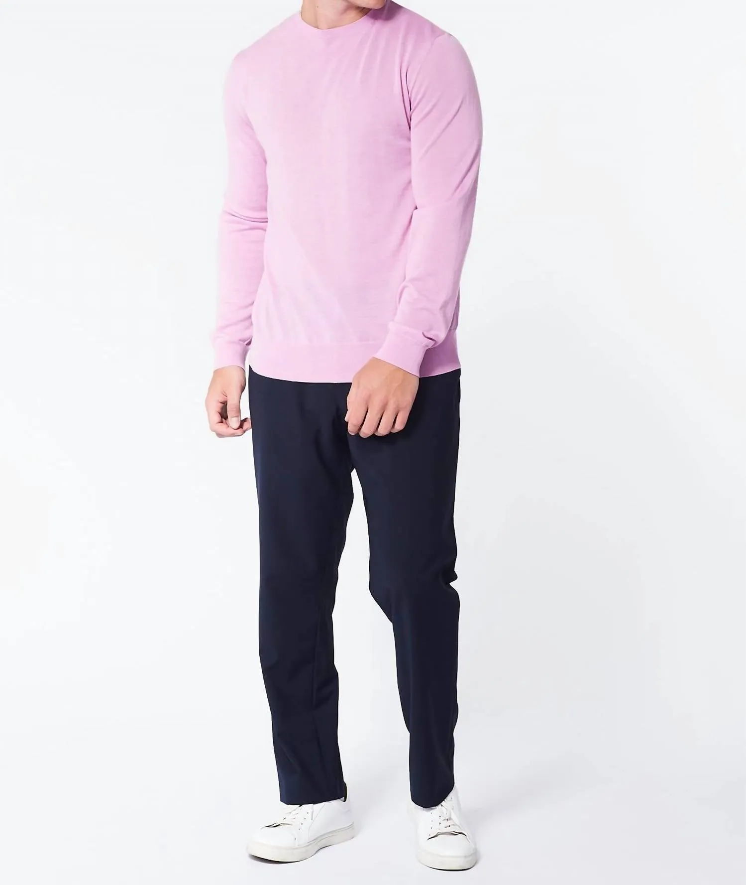 Crew Neck Sweater In Flamingo Pink