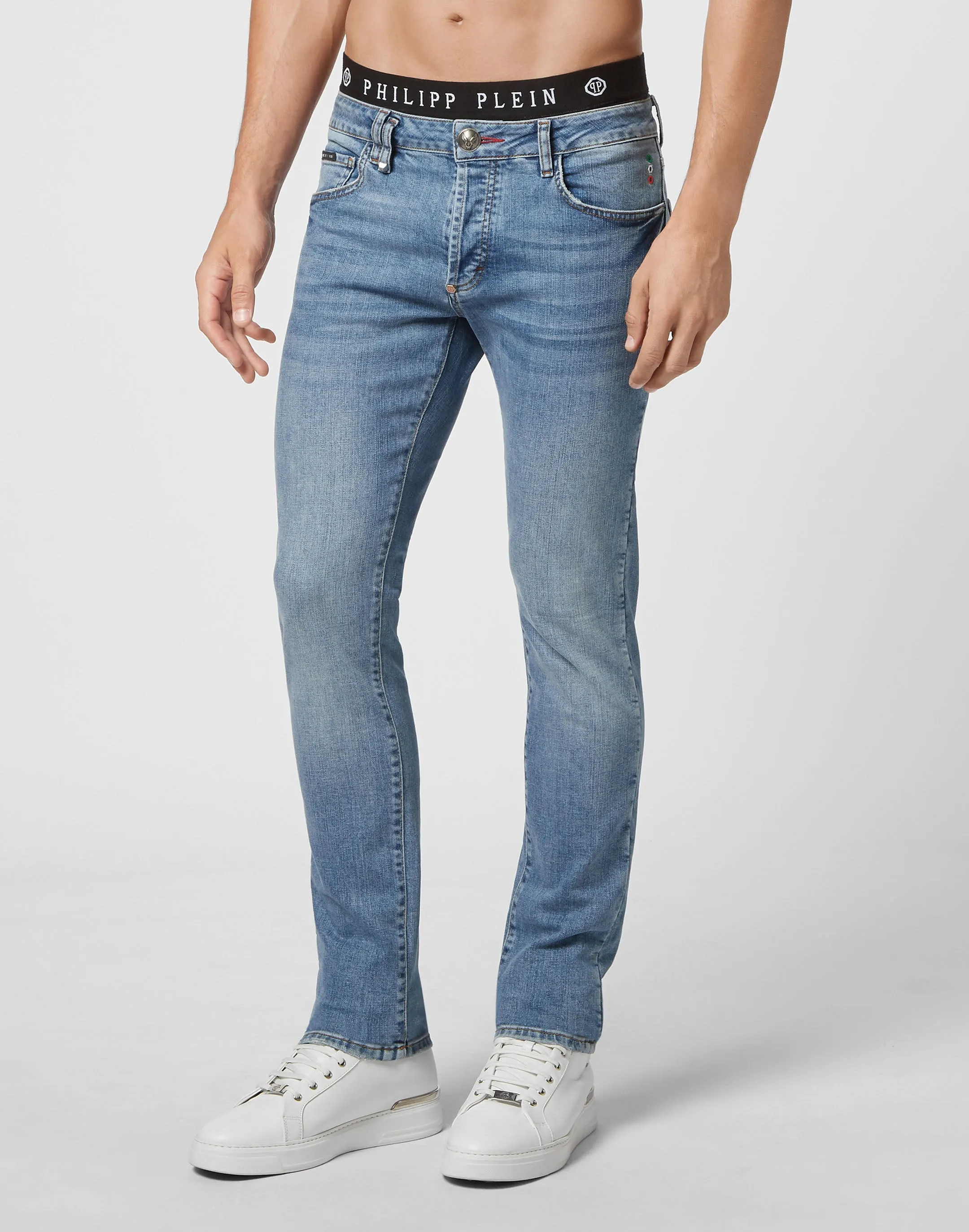 Denim Trousers Super Straight Cut Iconic Plein