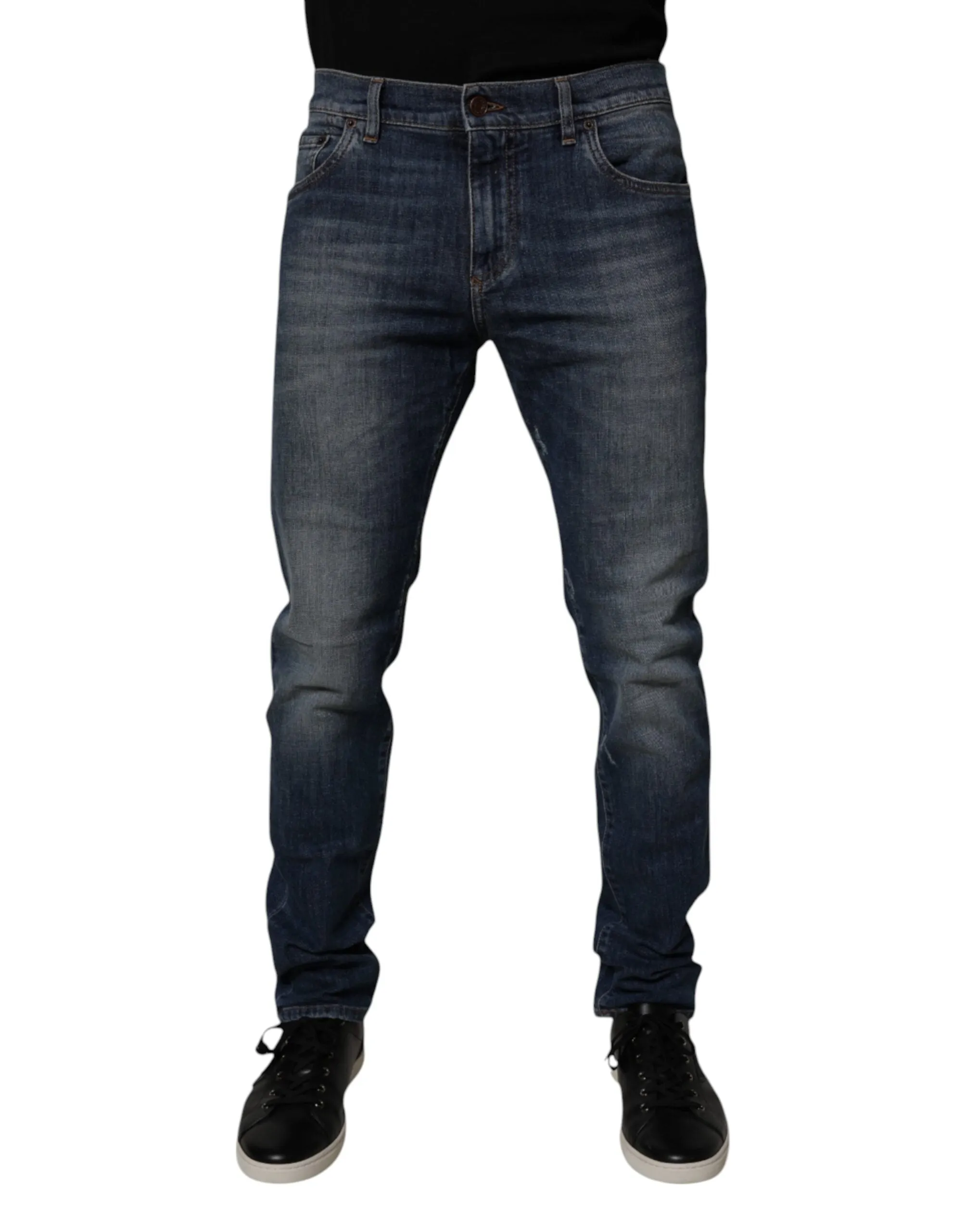 Dolce & Gabbana  Cotton Leather Skinny Men's Jeans