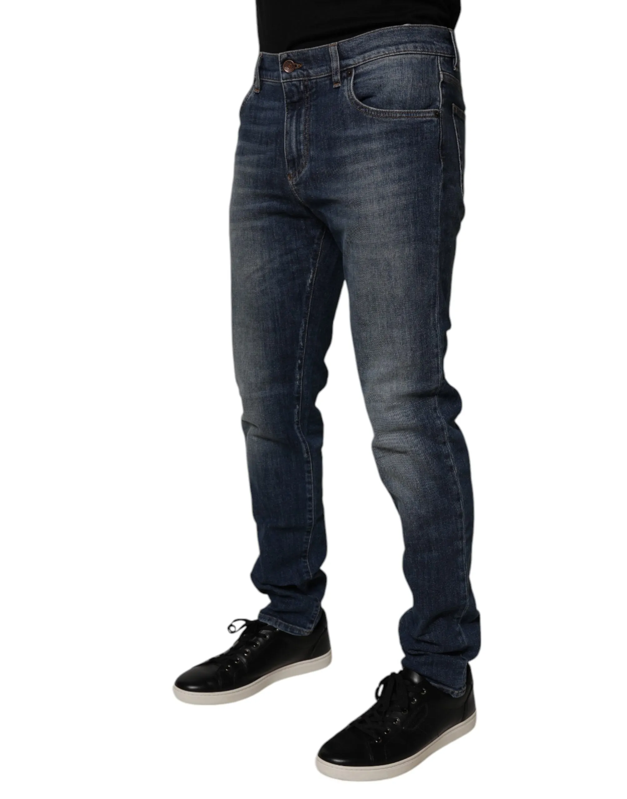 Dolce & Gabbana  Cotton Leather Skinny Men's Jeans