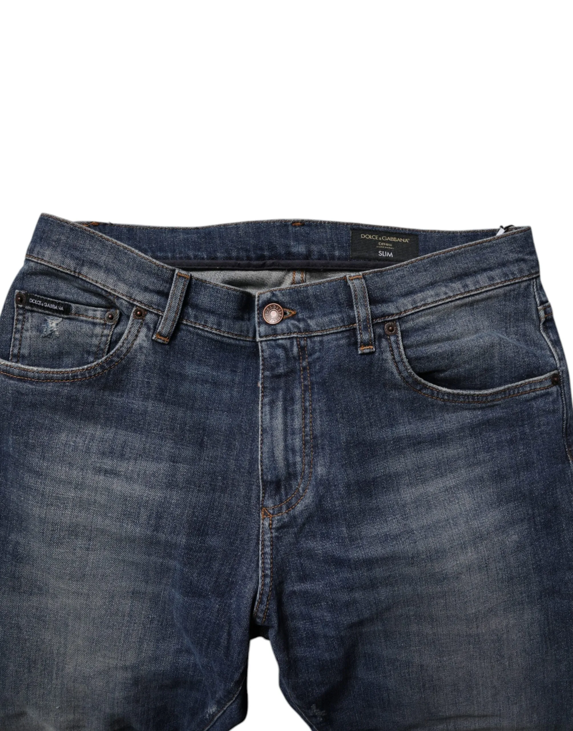 Dolce & Gabbana  Cotton Leather Skinny Men's Jeans