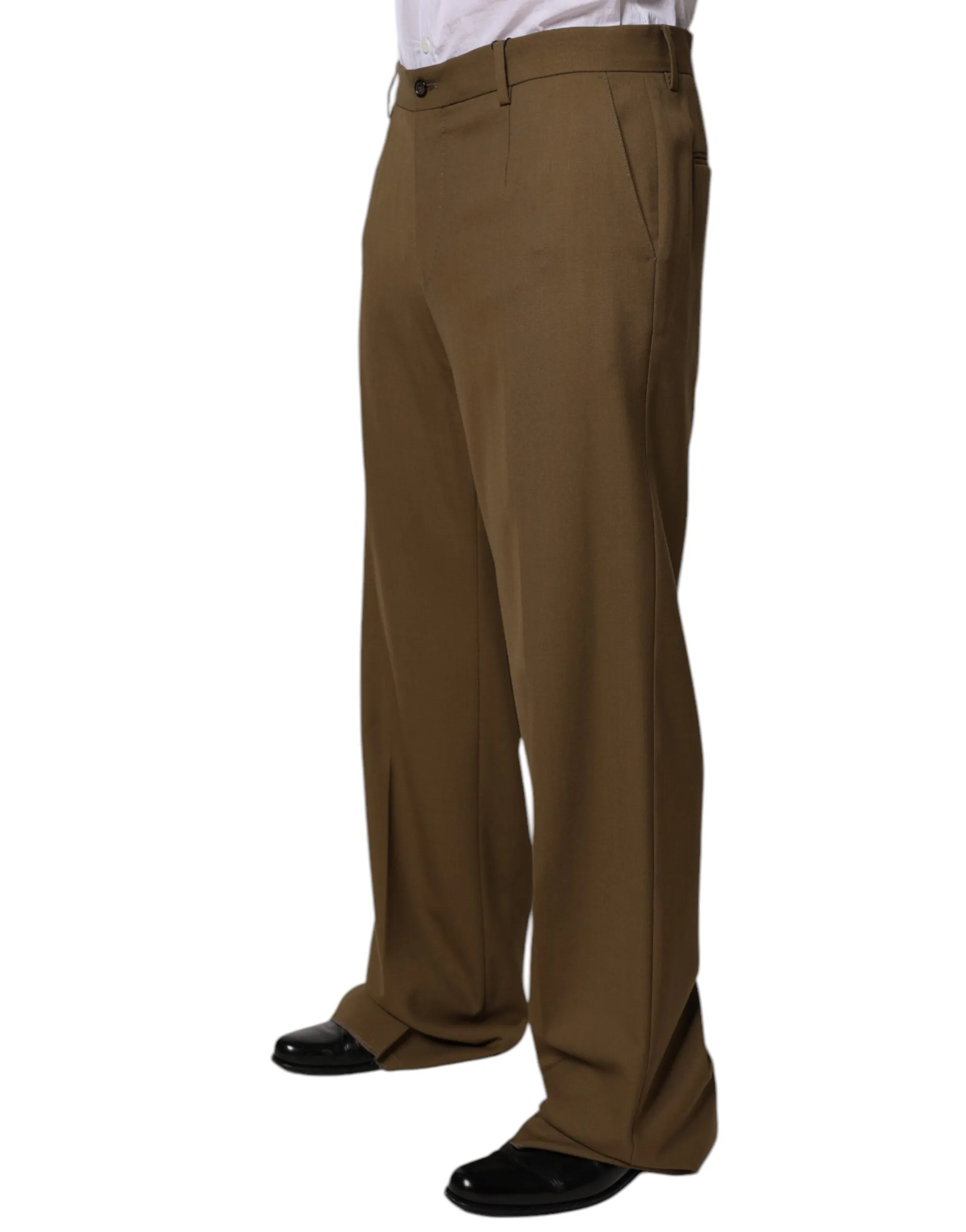 Dolce & Gabbana Wool Straight Formal Dress Men's Pants